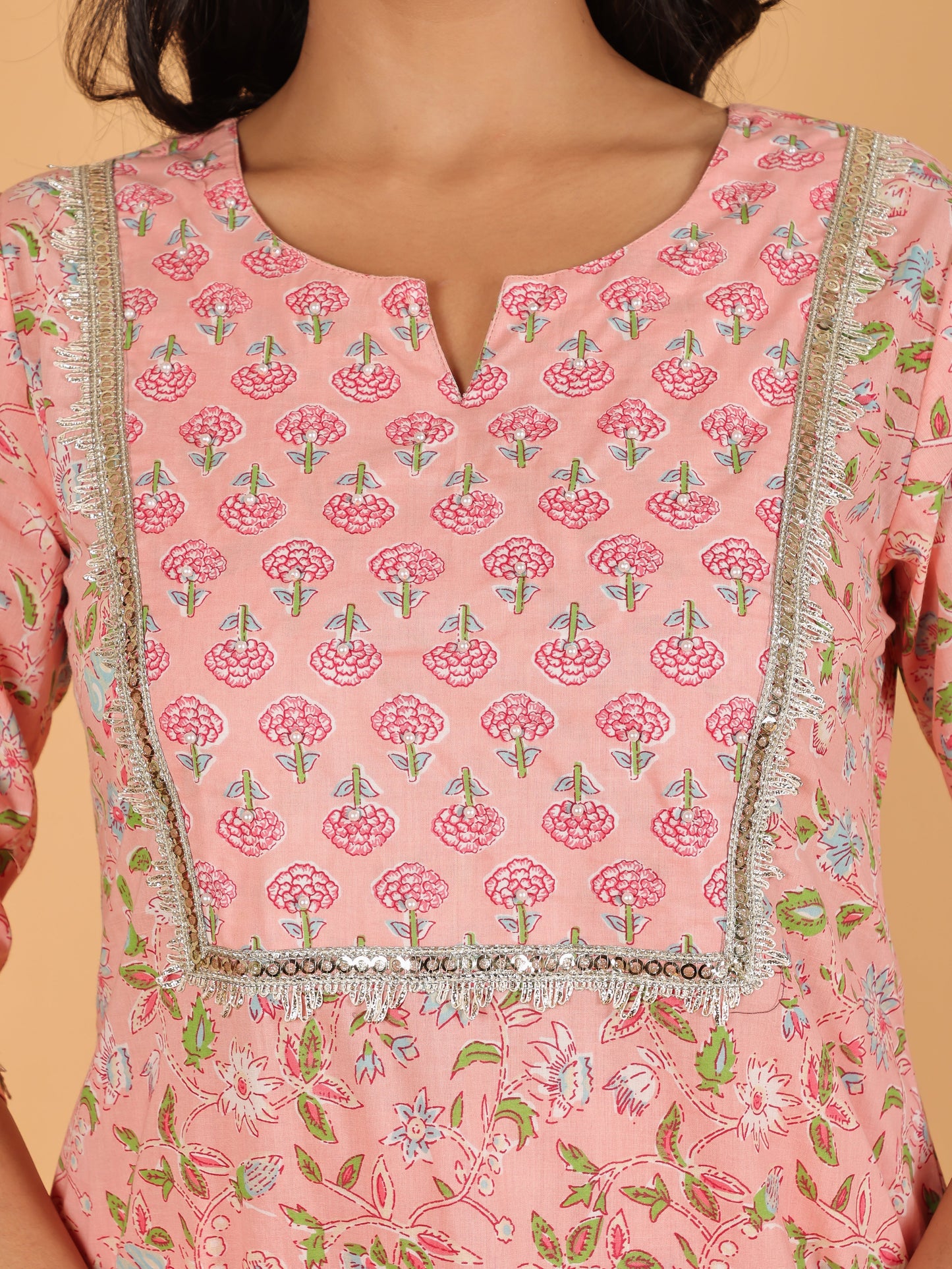 Soft Cotton Floral Kurta