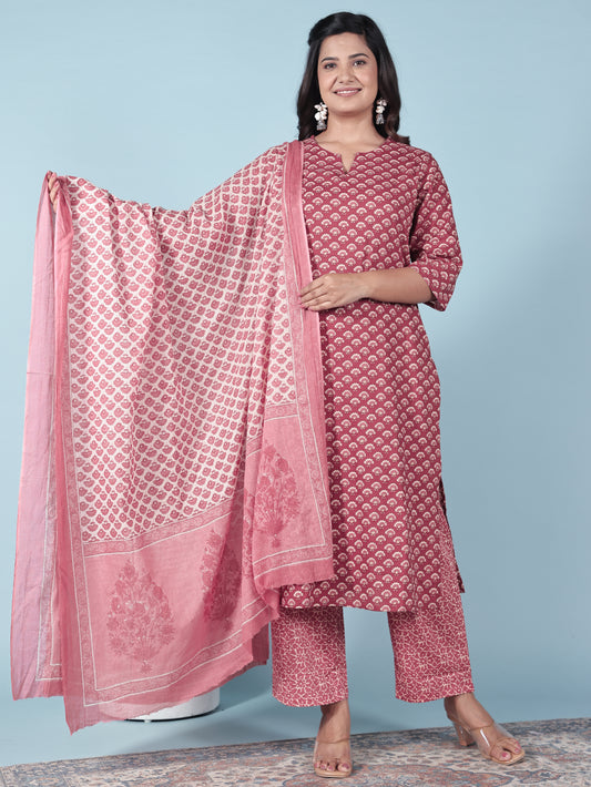 Voile Cotton Floral Cream Dupatta