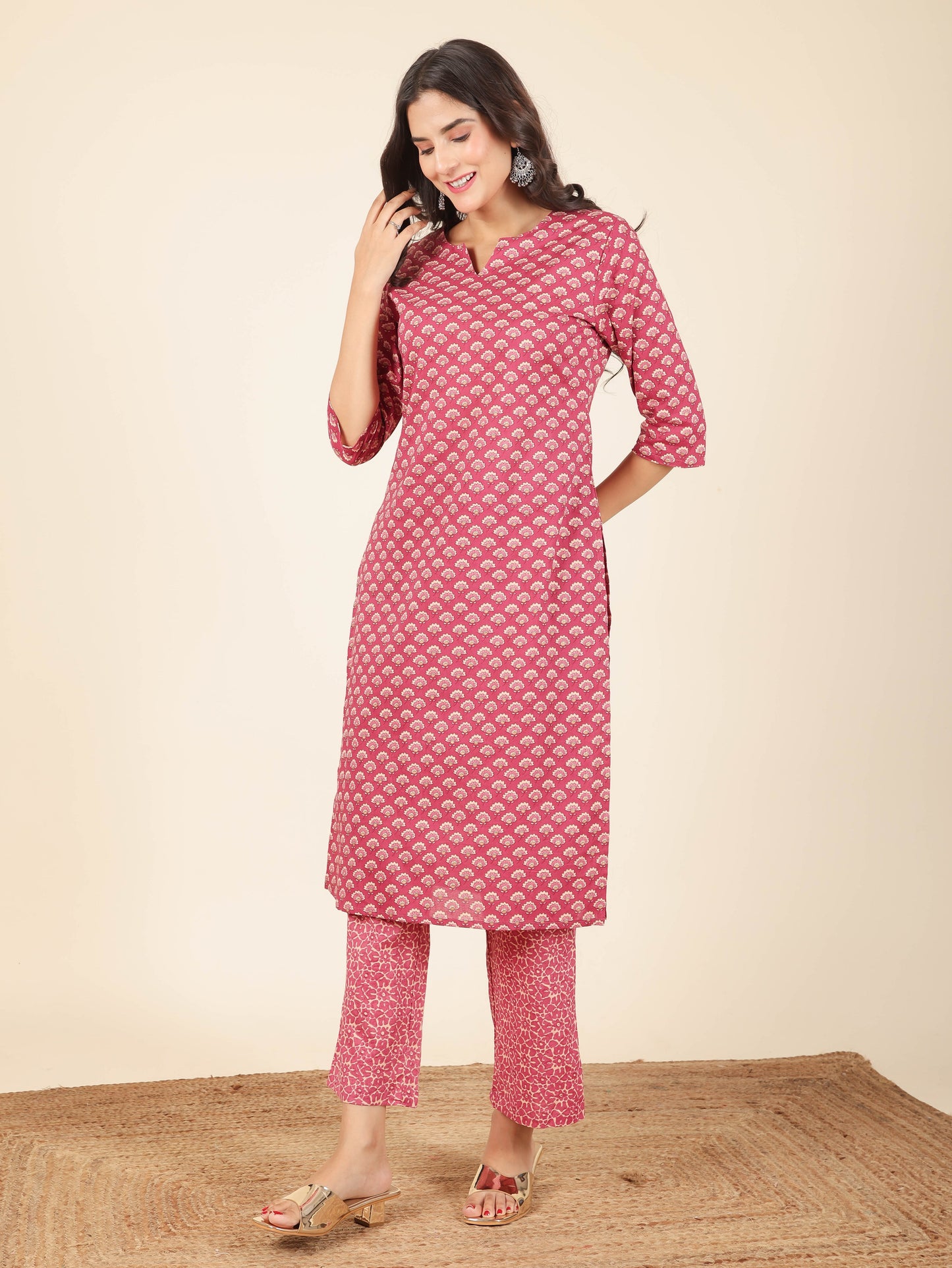 Soft Cotton Floral Kurta