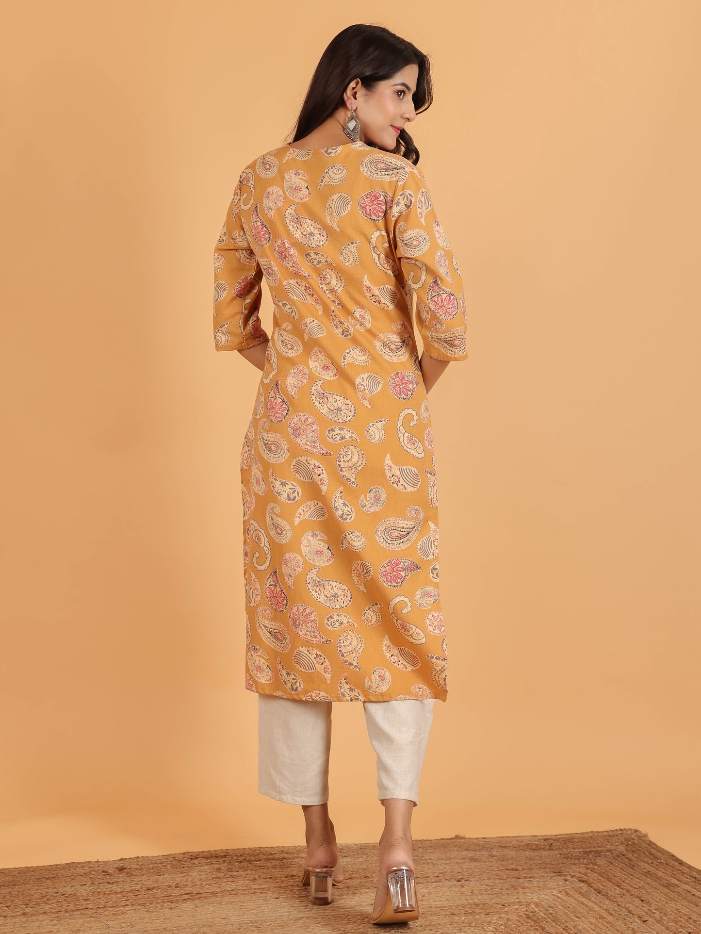 Linen Cotton Paisley Kurta