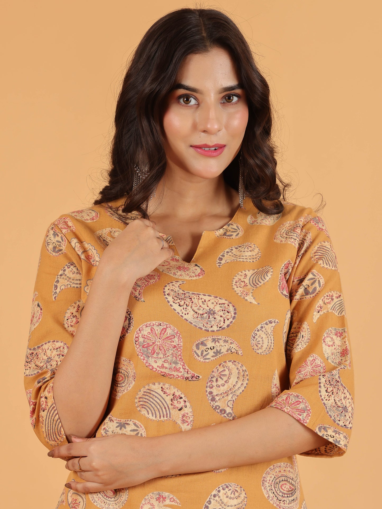 Linen Cotton Paisley Kurta