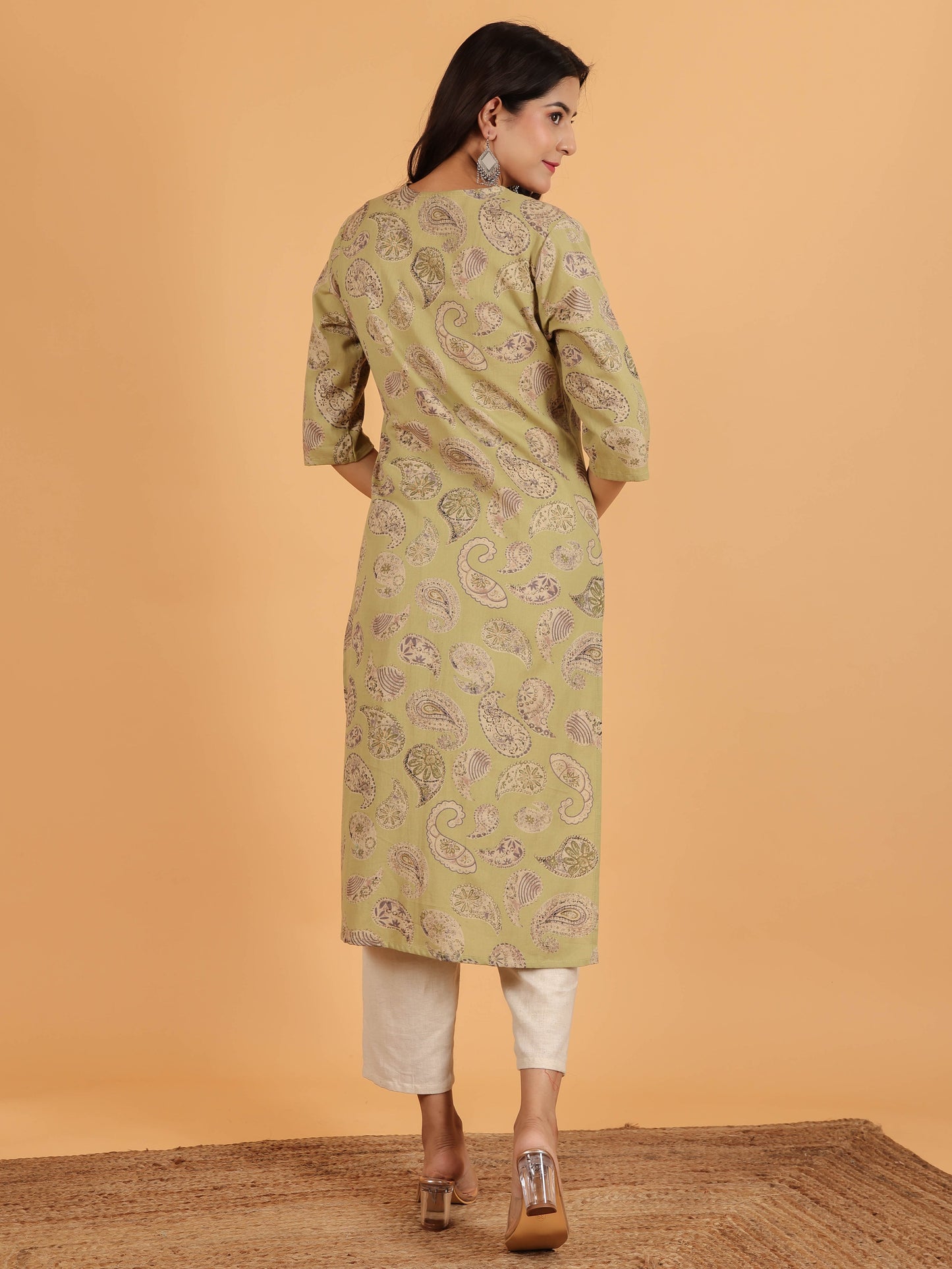 Linen Cotton Paisley Kurta