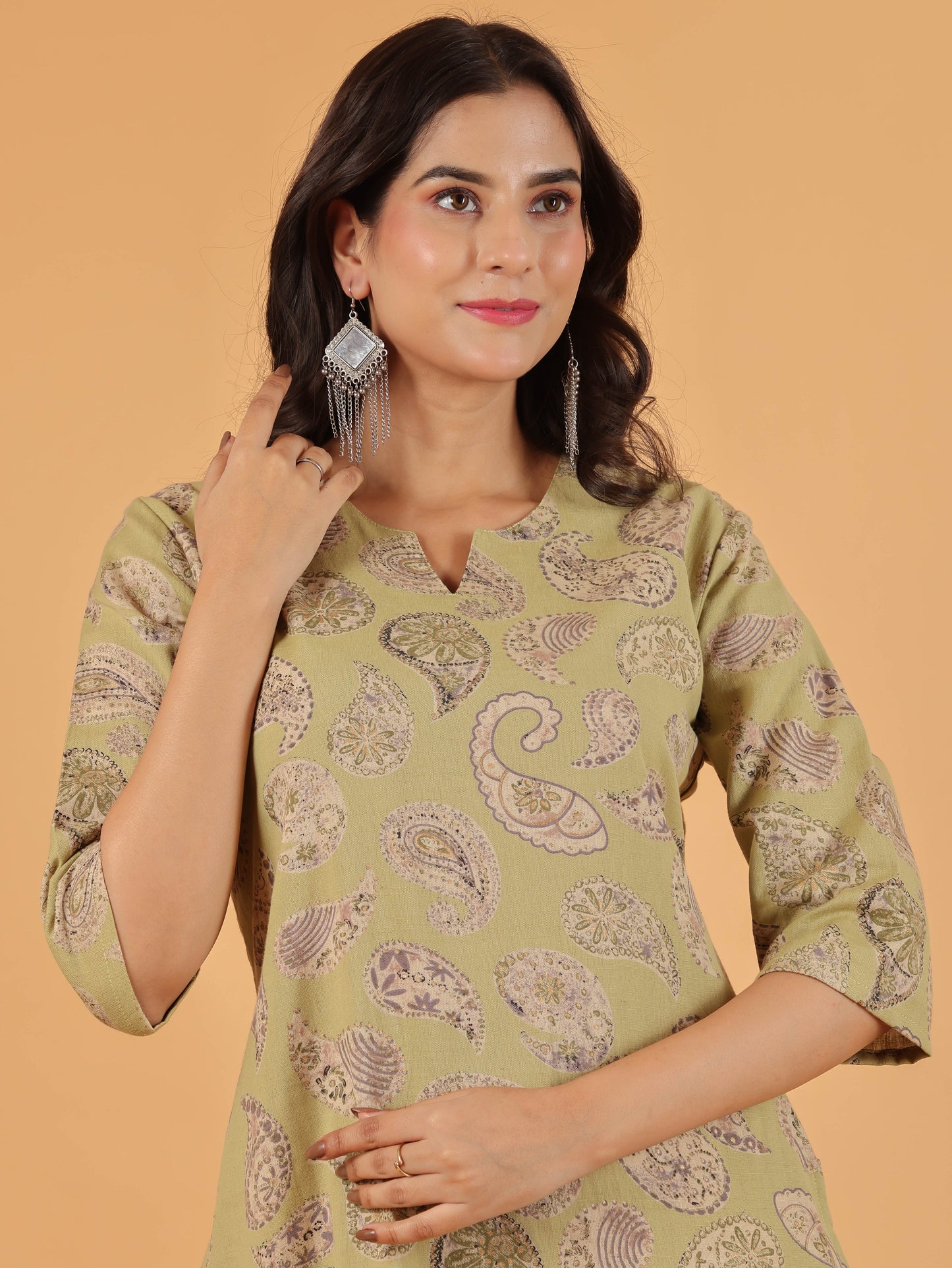 Linen Cotton Paisley Kurta