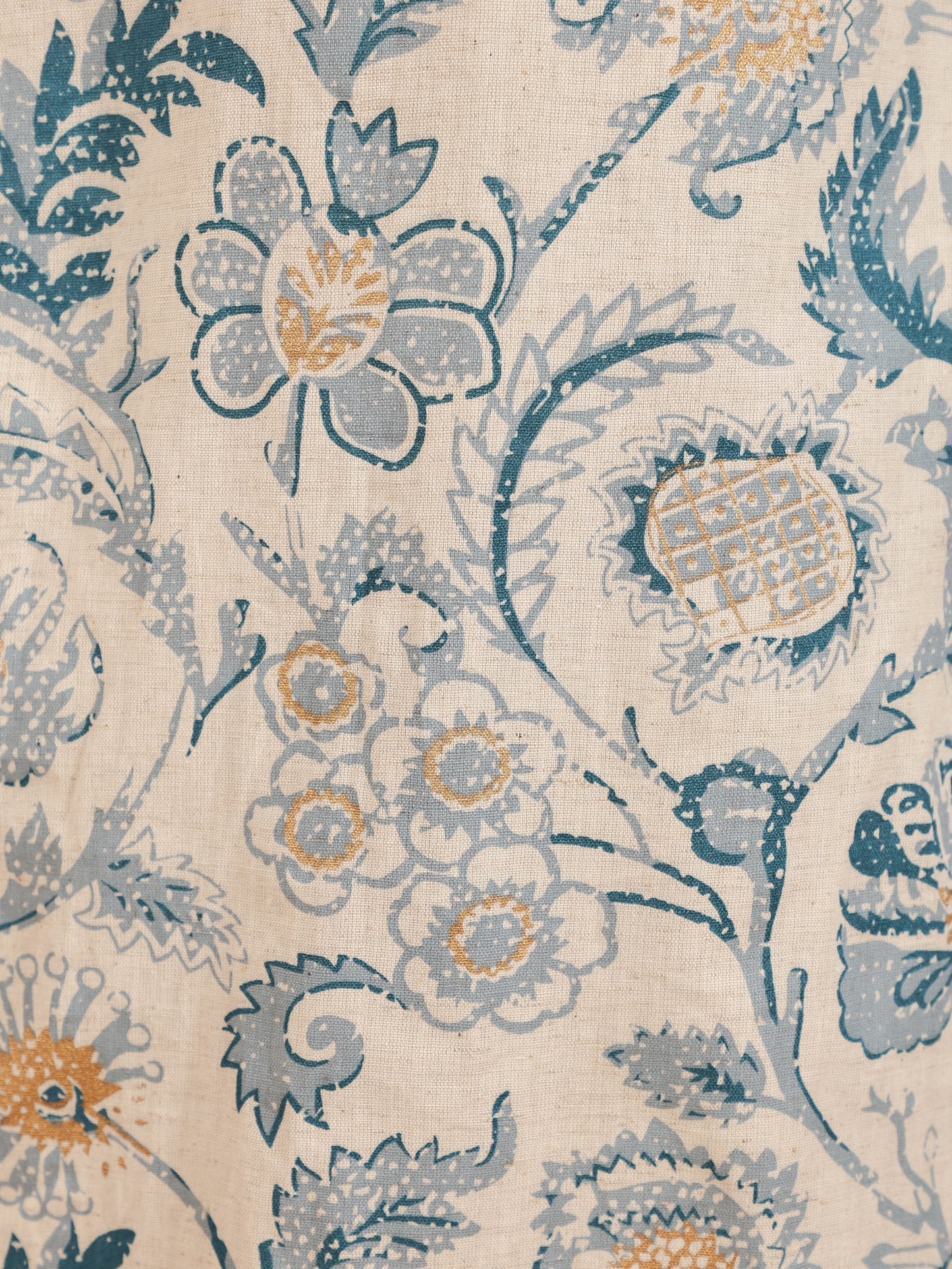 Linen Cotton Floral Pathani Cream Kurta