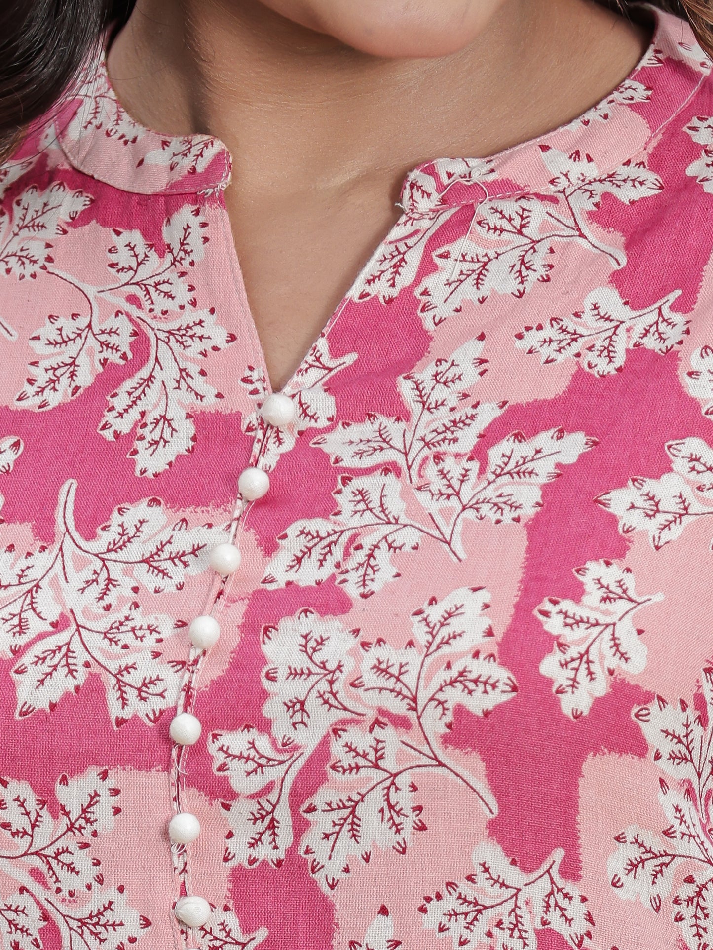 Linen Cotton Floral Kurta