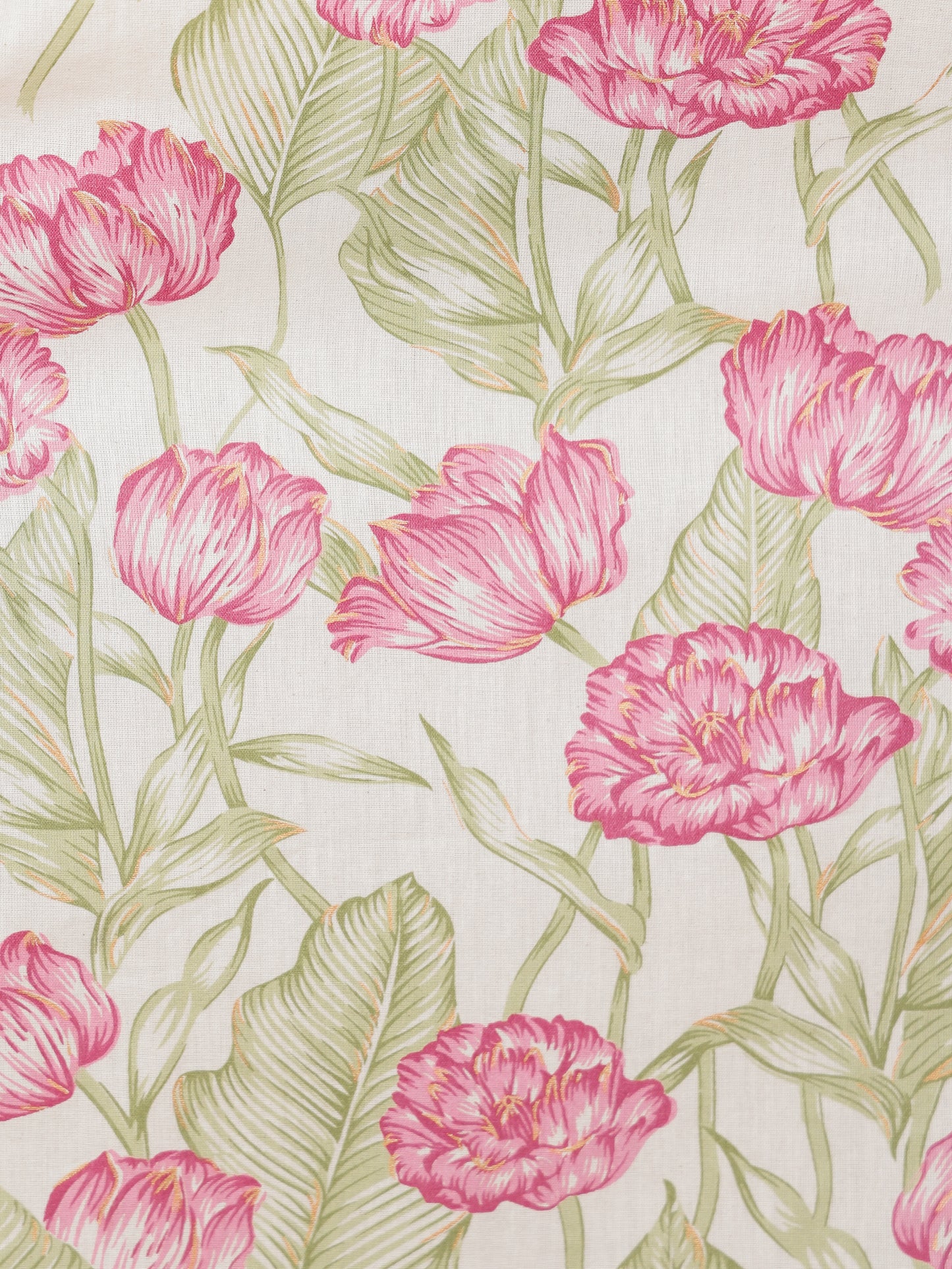 Linen Cotton Floral Straight Off White Kurta