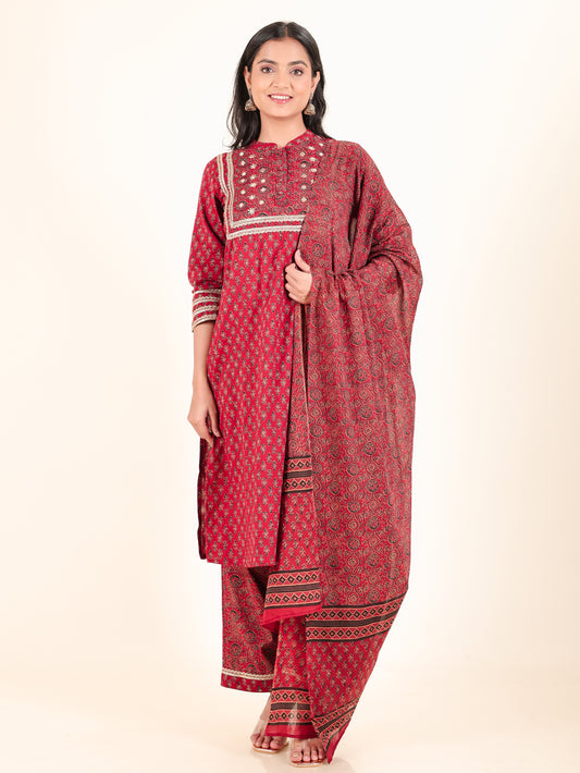 Voile Cotton Ajrakh Dupatta