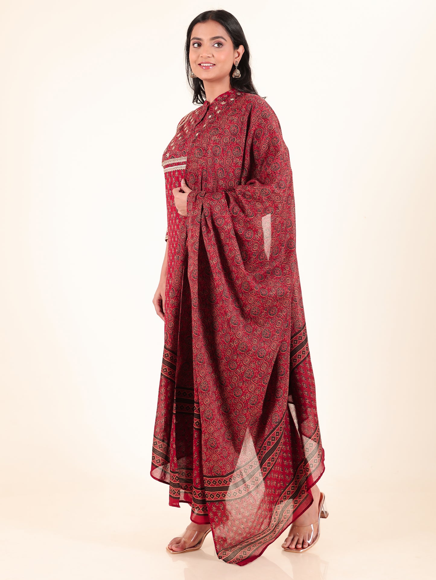 Voile Cotton Ajrakh Dupatta