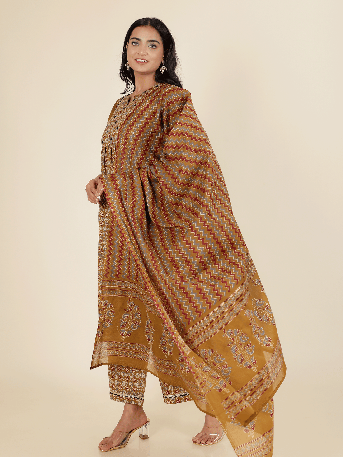 Voile Cotton Chevron Dupatta