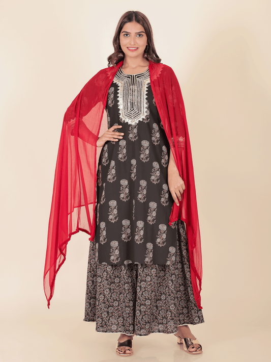 Chiffon Solid Red Dupatta