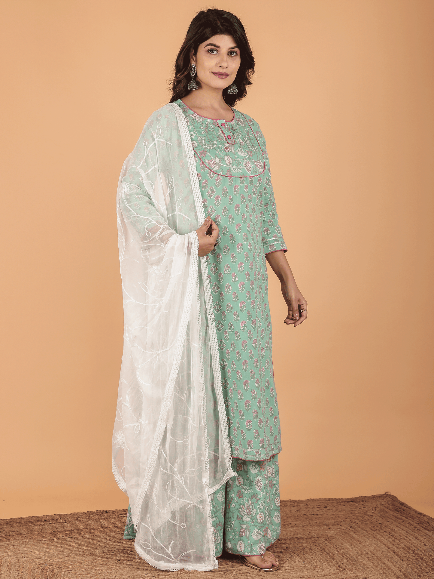 Soft Cotton Floral Kurta