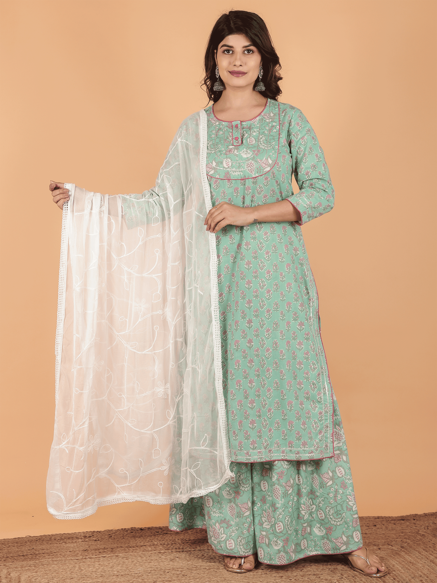 Soft Cotton Floral Kurta