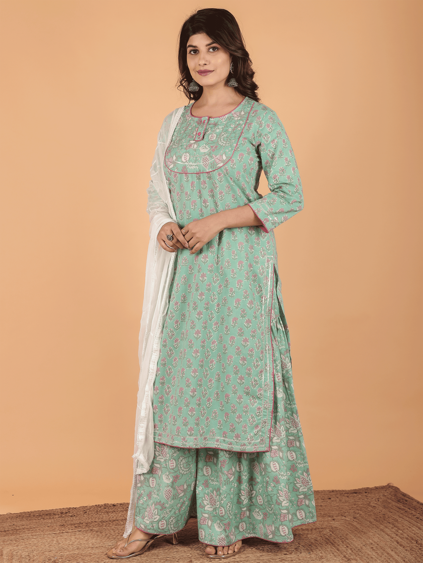 Soft Cotton Floral Kurta