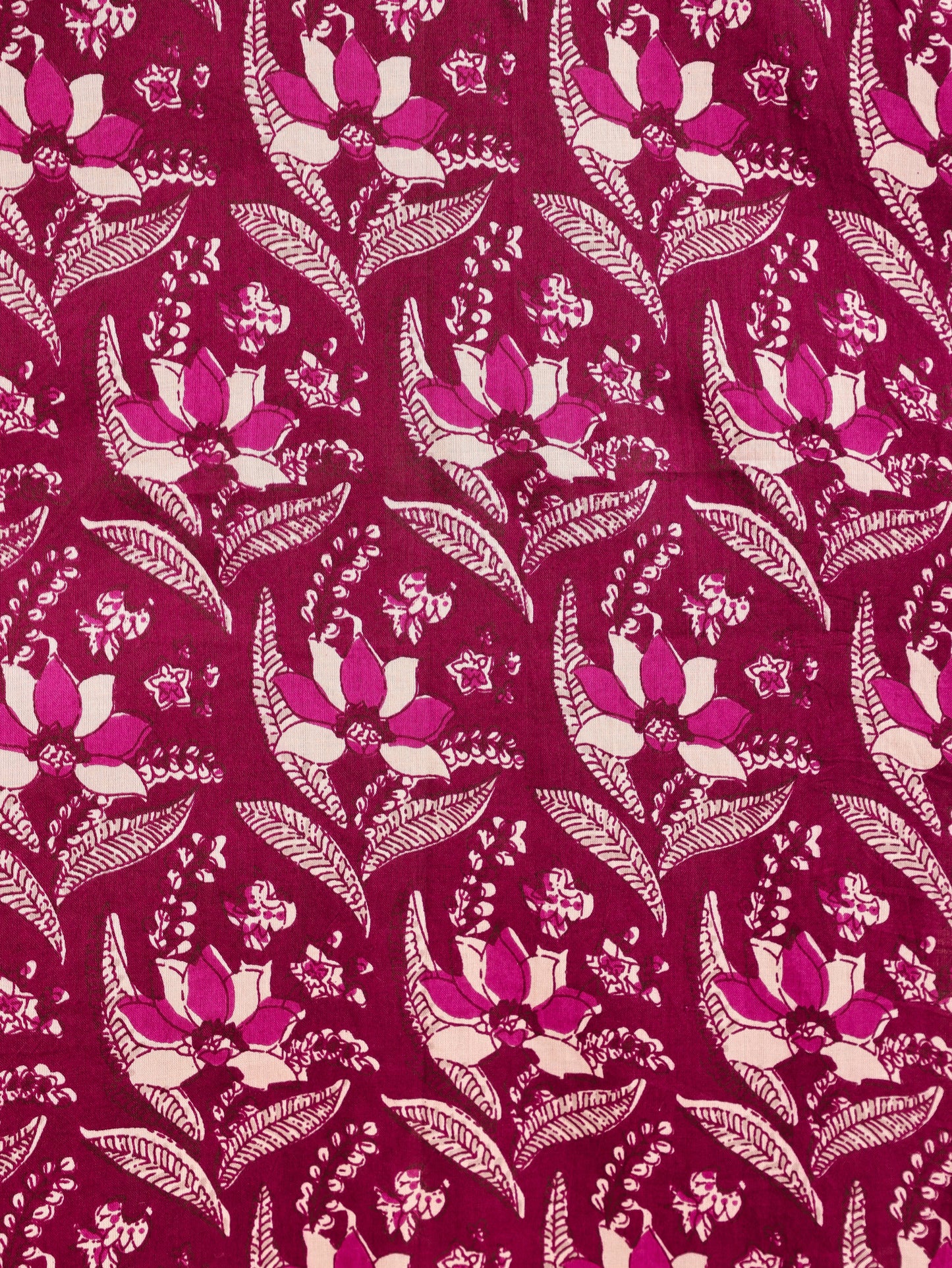 Soft Cotton Floral Straight Maroon Kurta