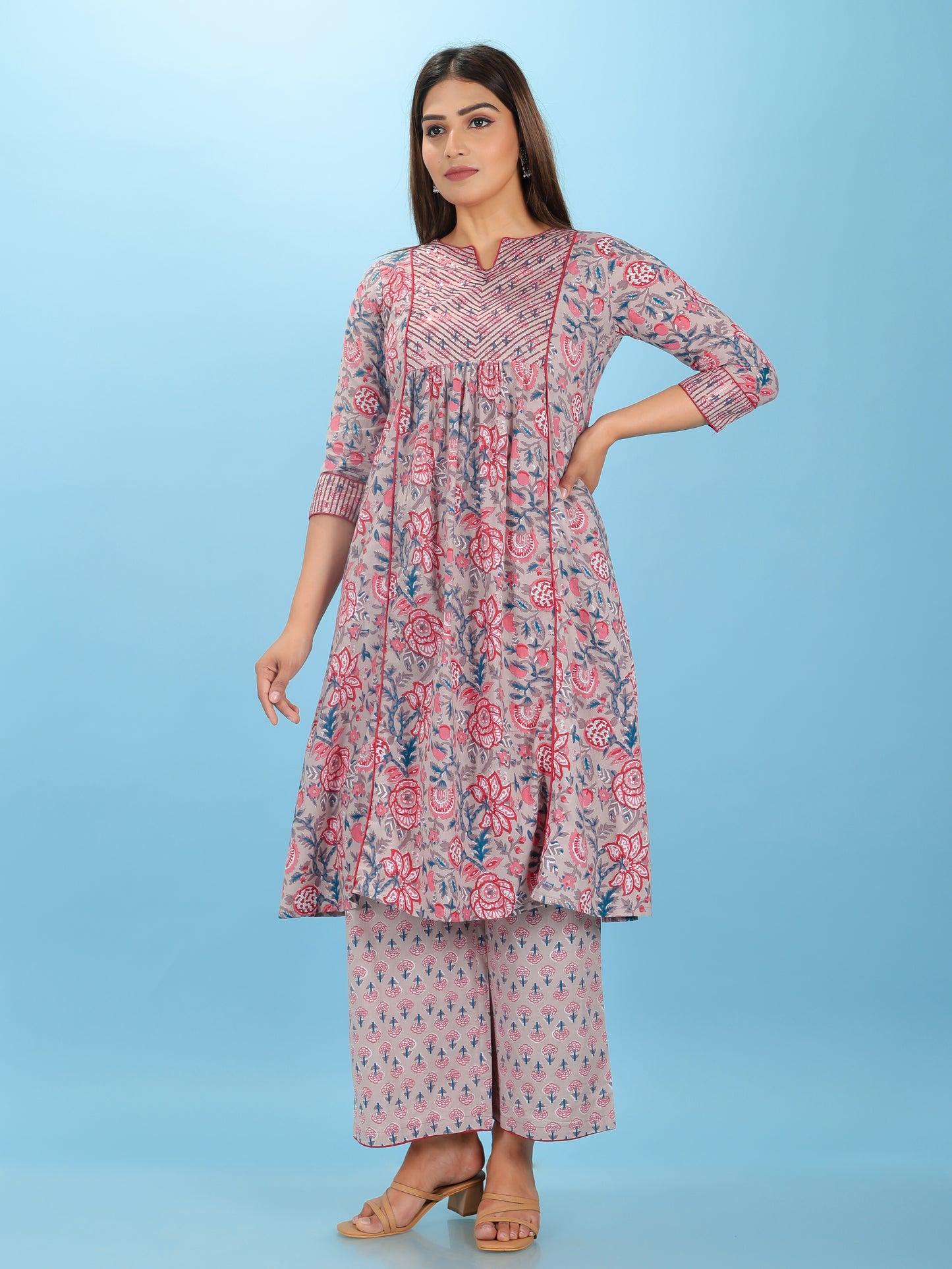 Soft Cotton Floral Kurta