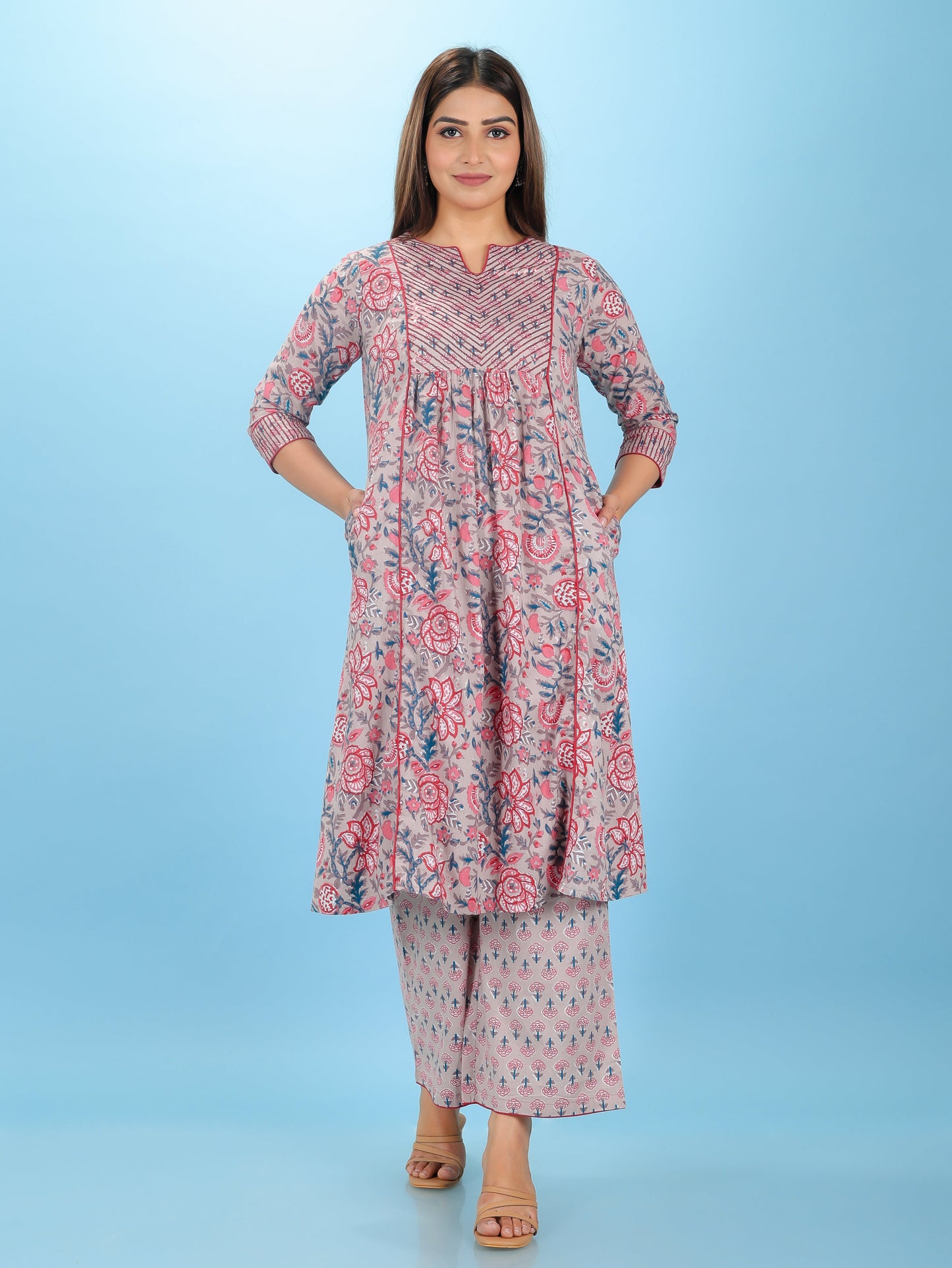 Soft Cotton Floral Kurta