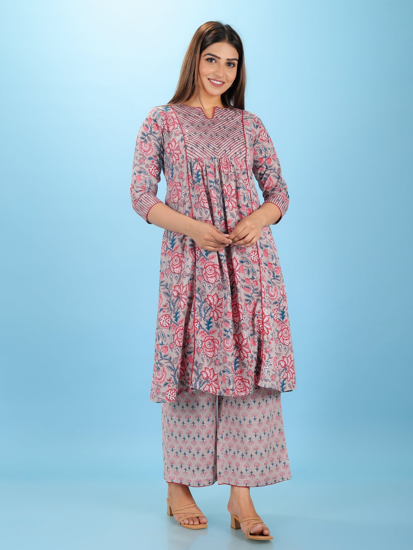 Soft Cotton Floral Kurta