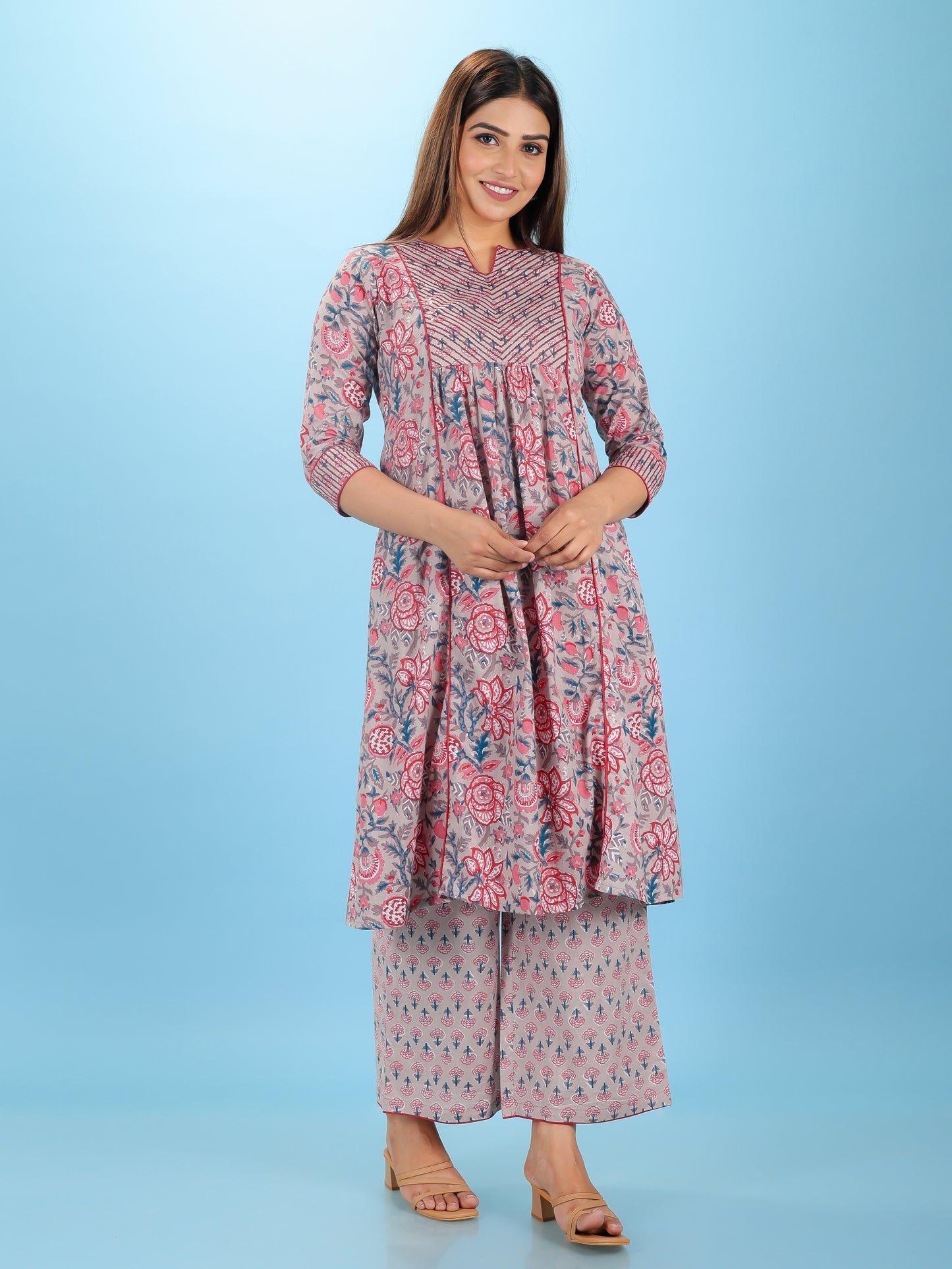 Soft Cotton Floral Kurta