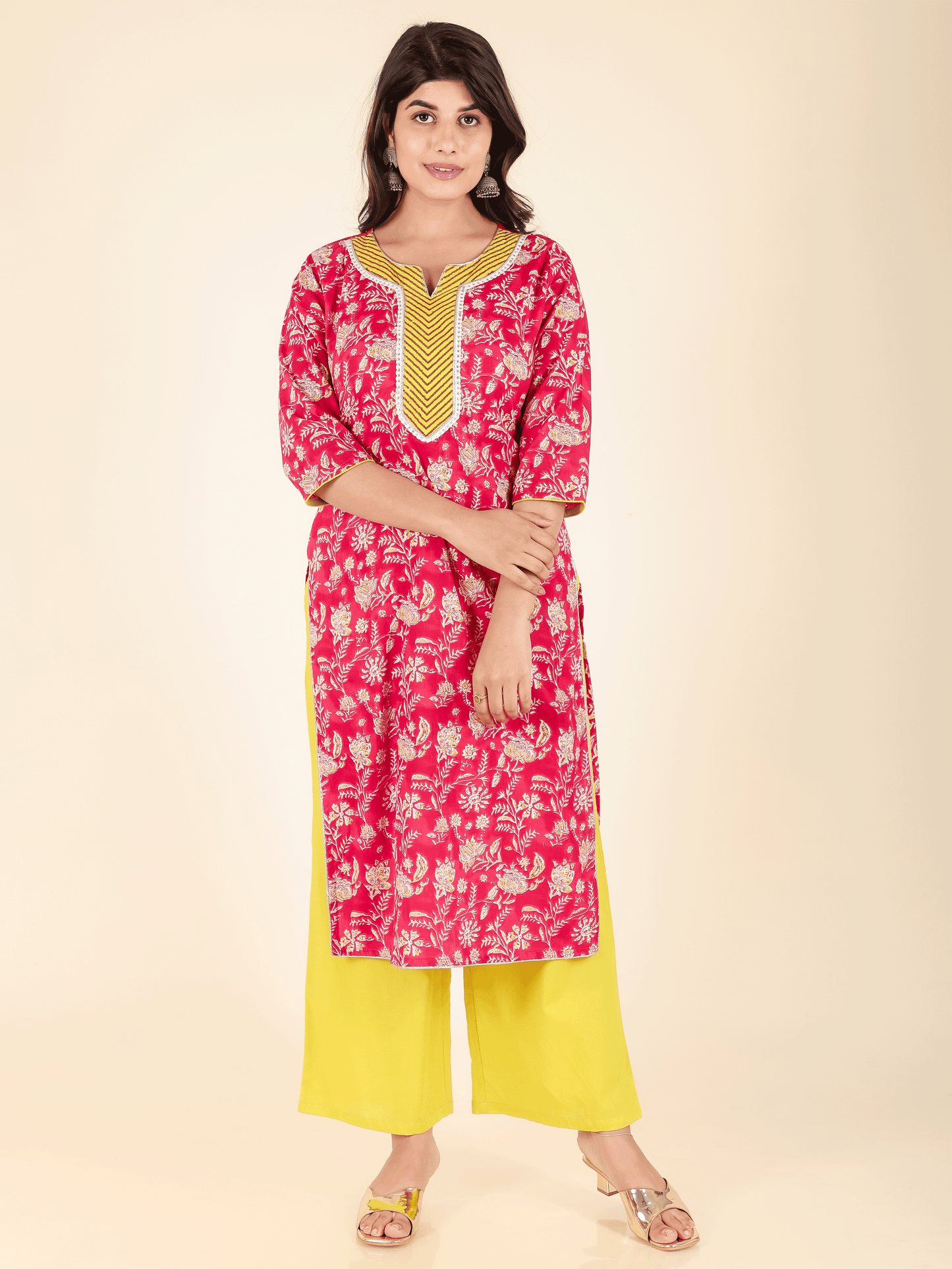 Soft Cotton Floral Kurta