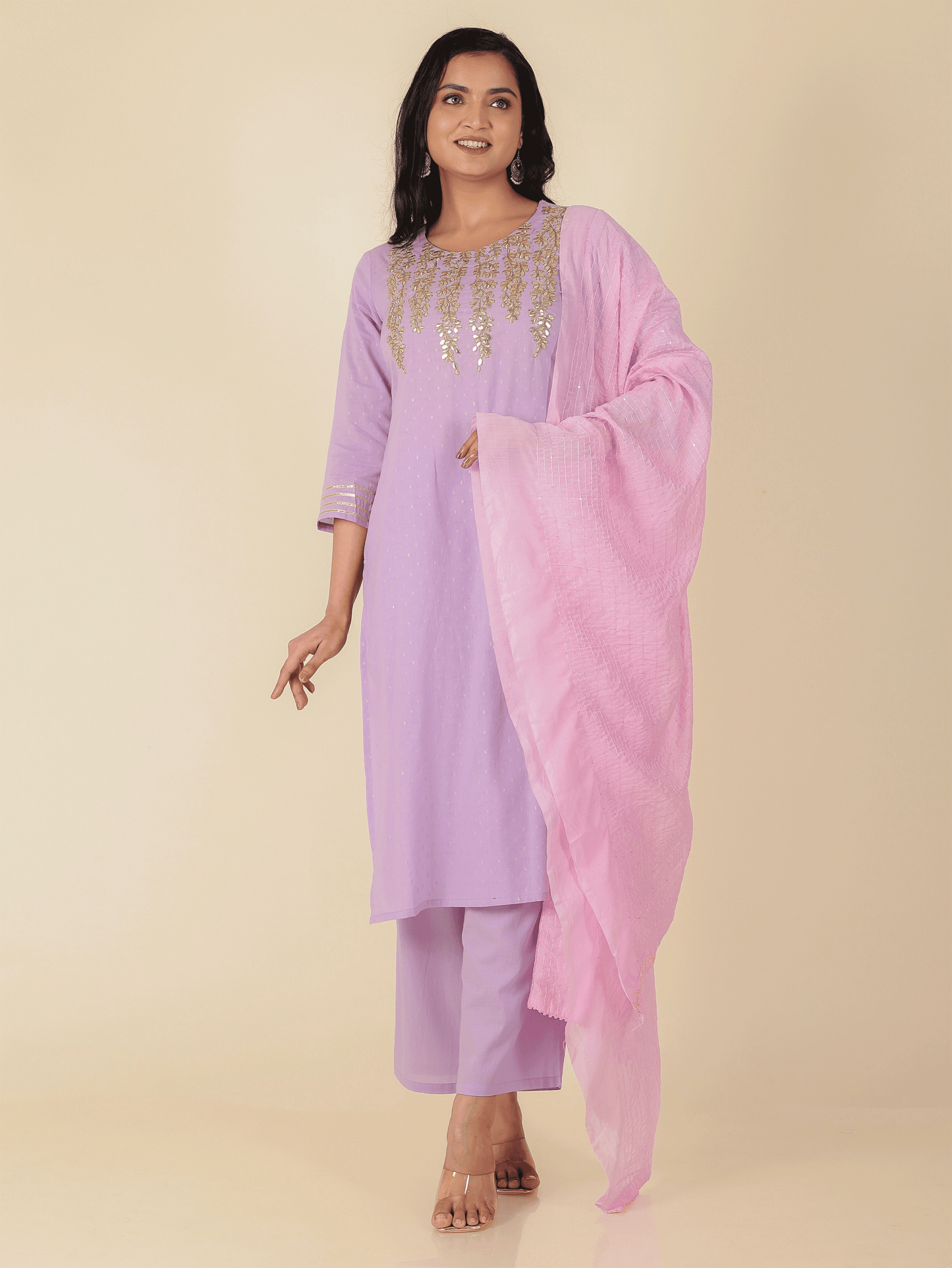 Chanderi Solid Pink Dupatta