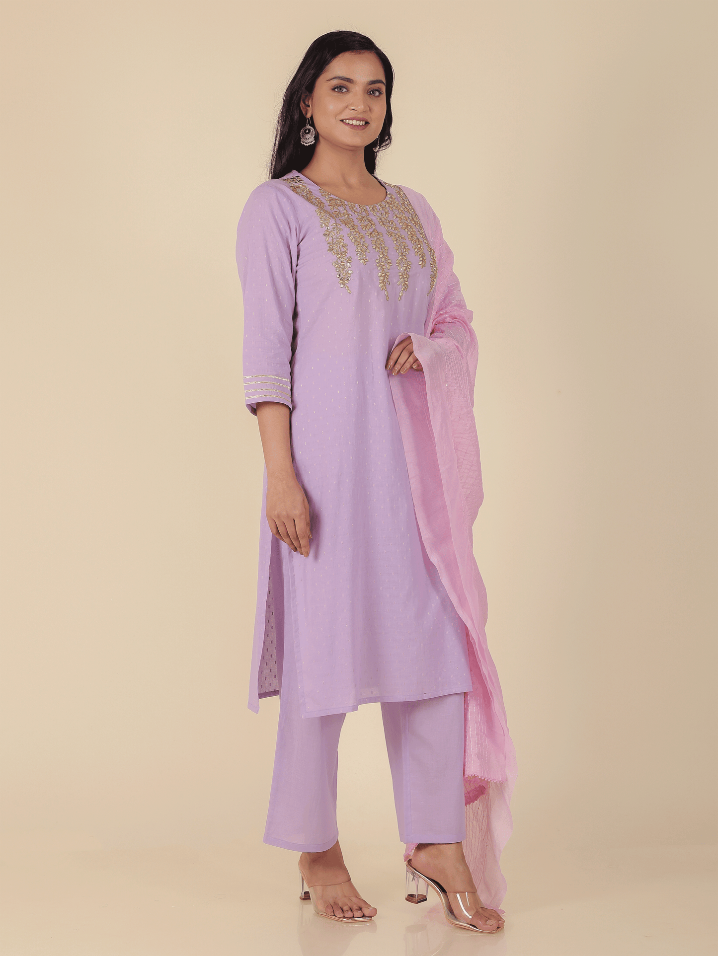 Chanderi Solid Pink Dupatta