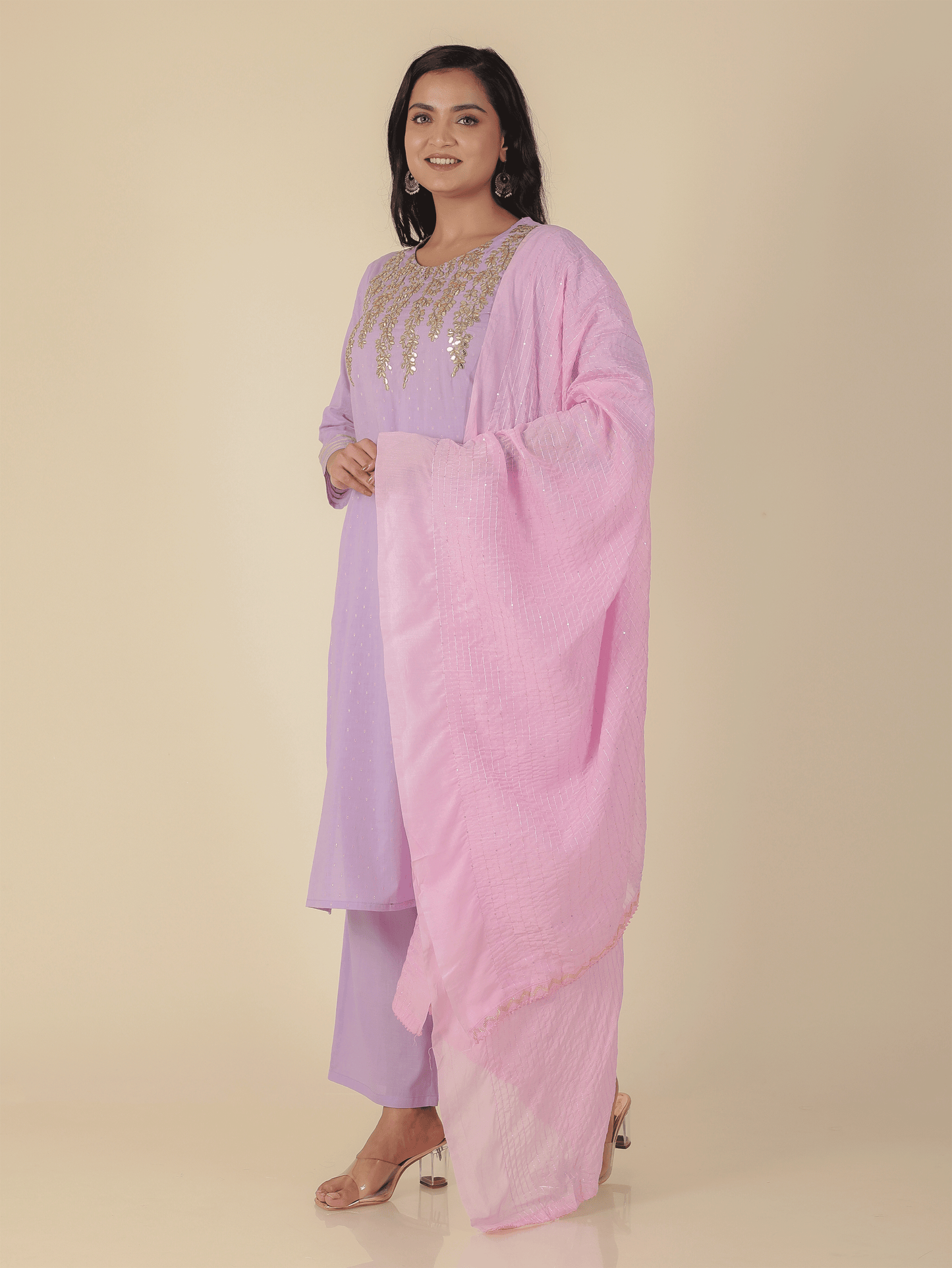 Chanderi Solid Pink Dupatta