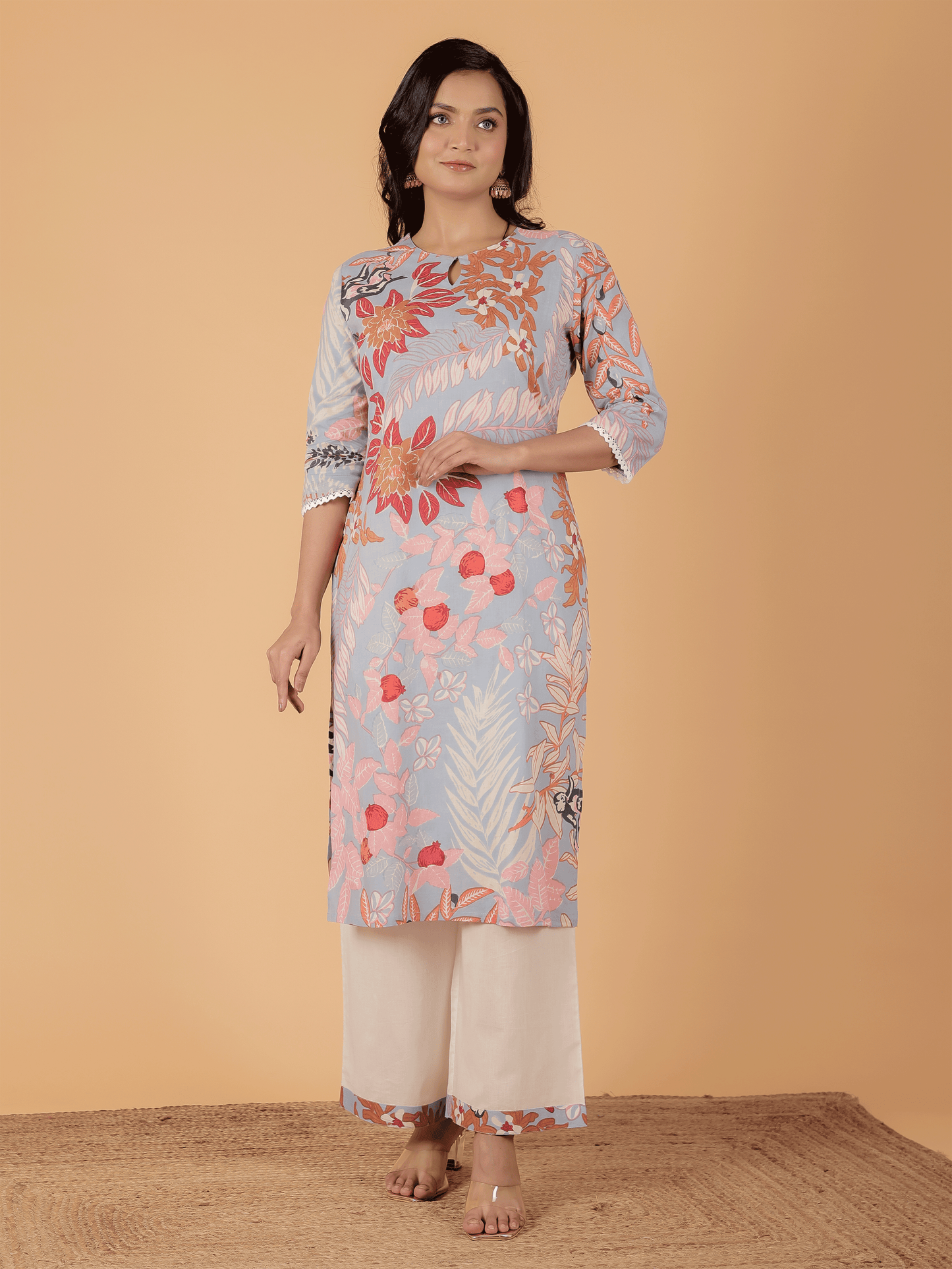 Soft Cotton Floral Kurta