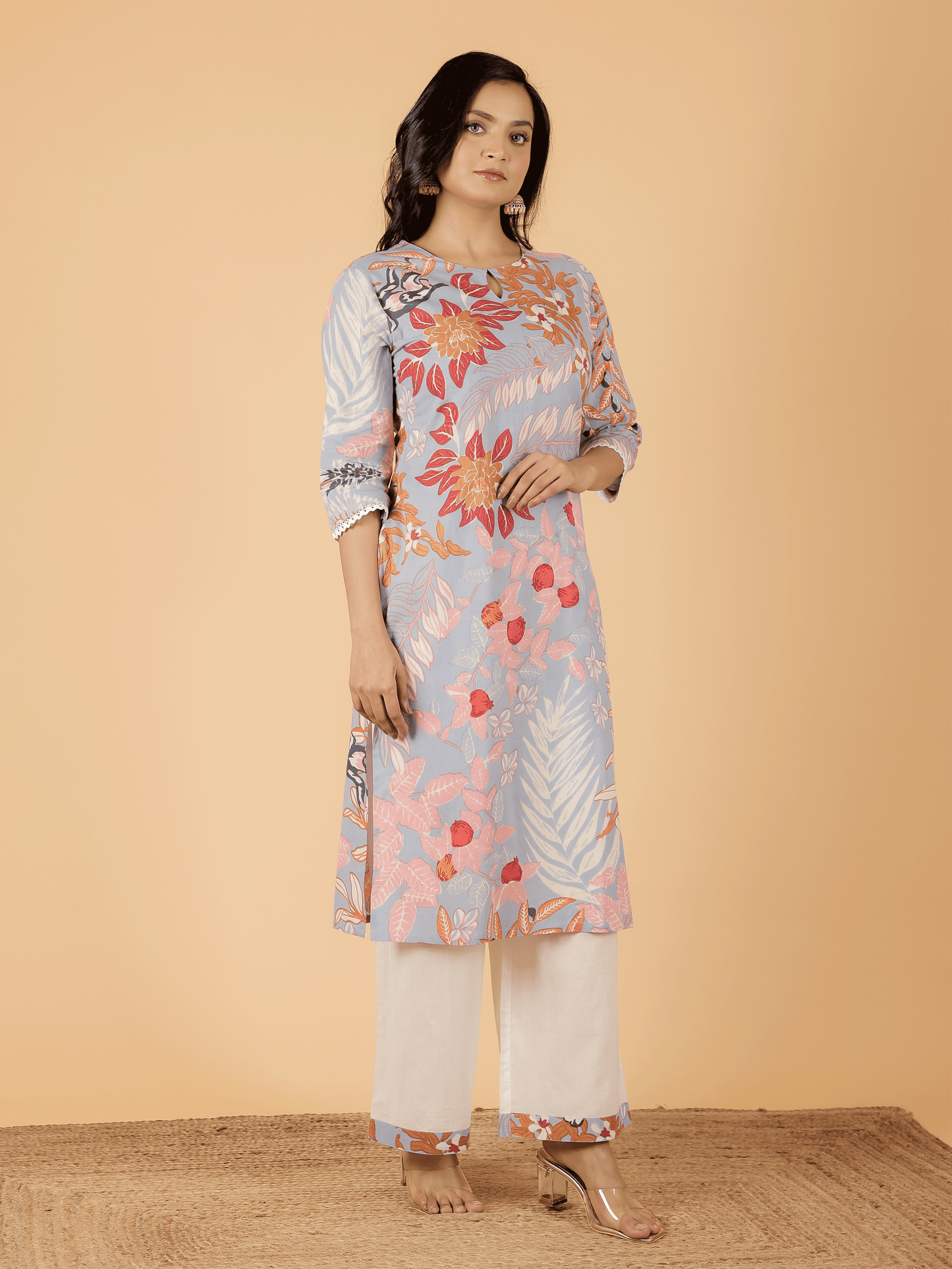 Soft Cotton Floral Kurta