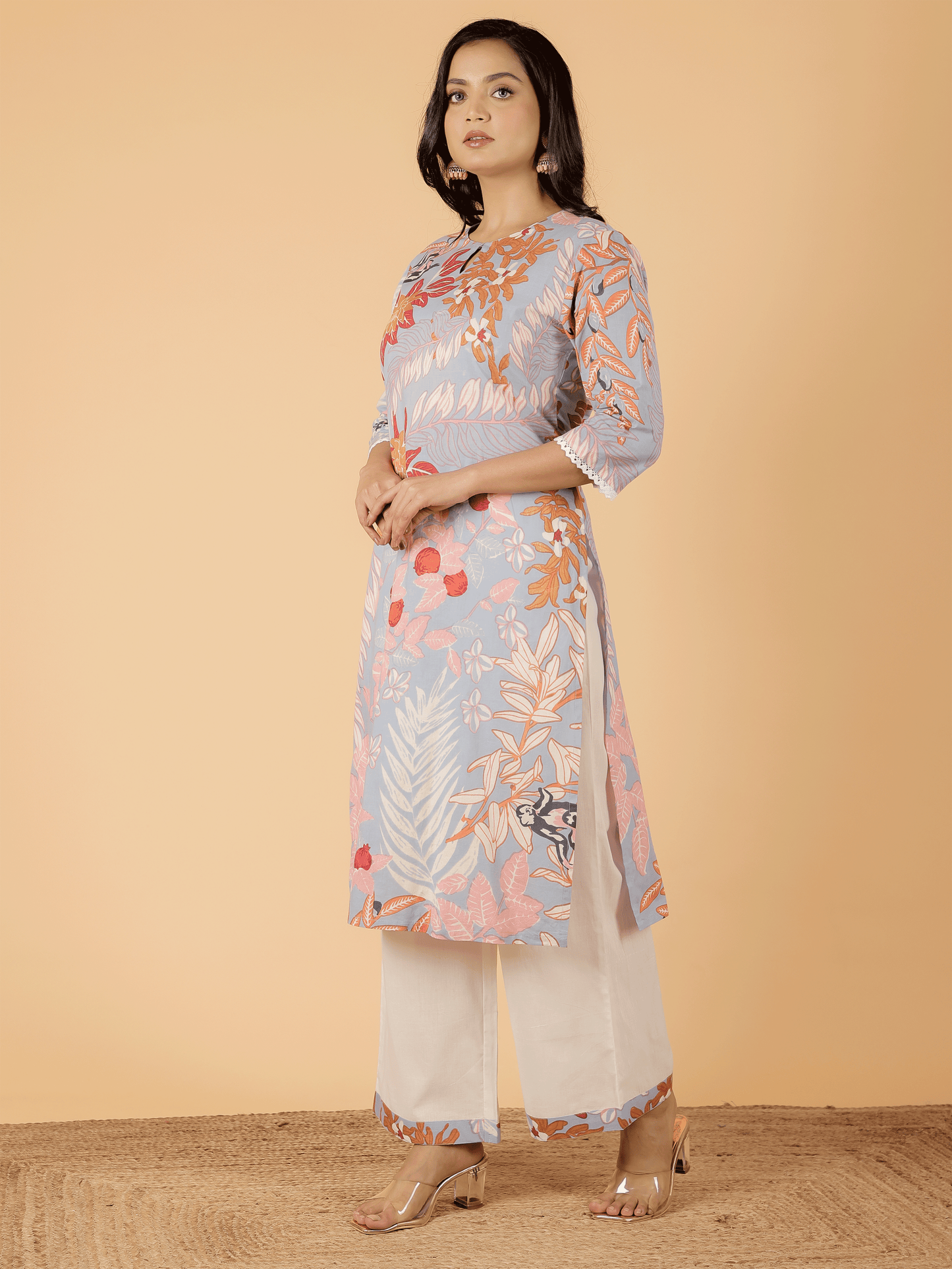 Soft Cotton Floral Kurta