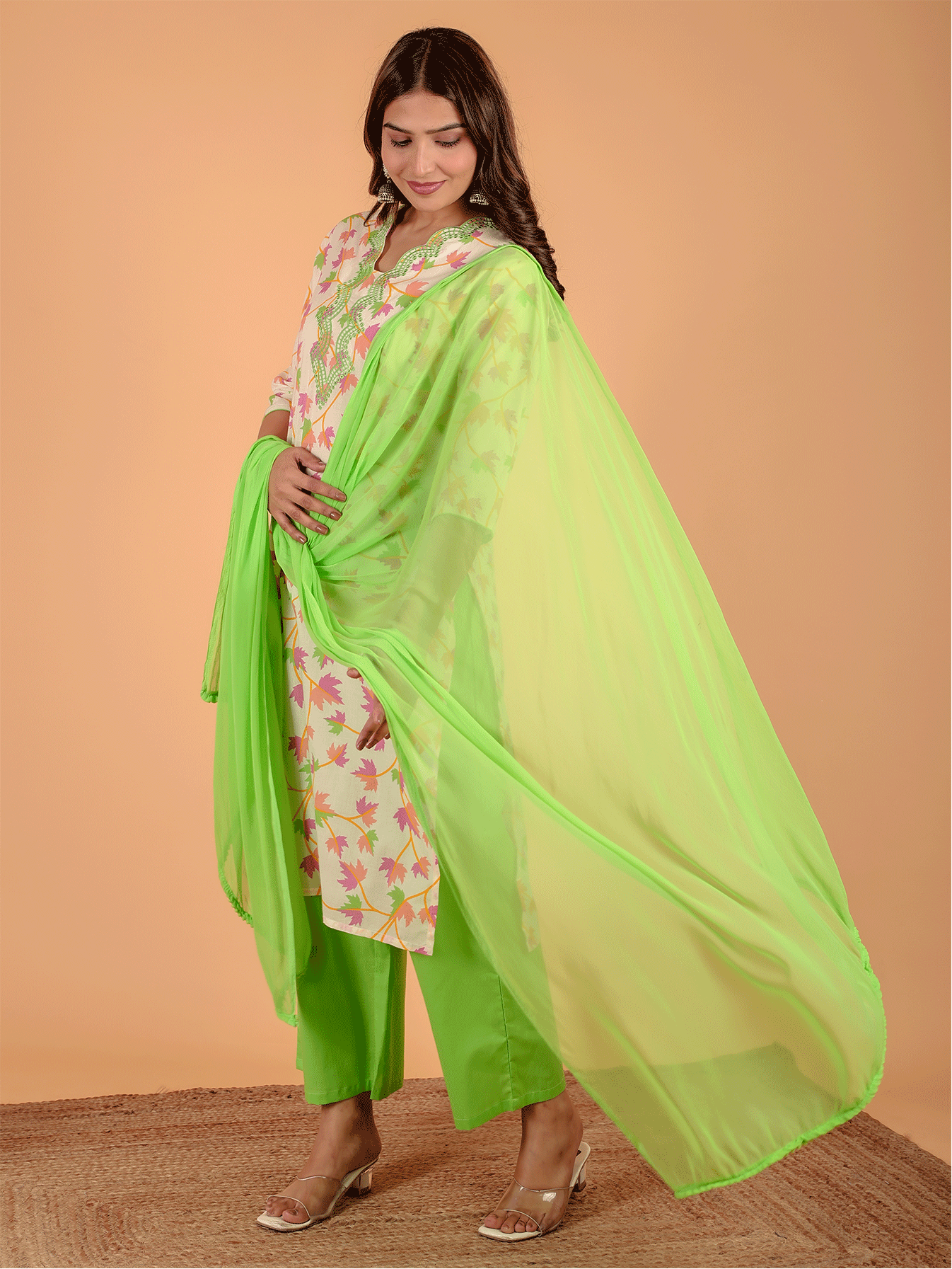 Soft Cotton Foliage Kurta