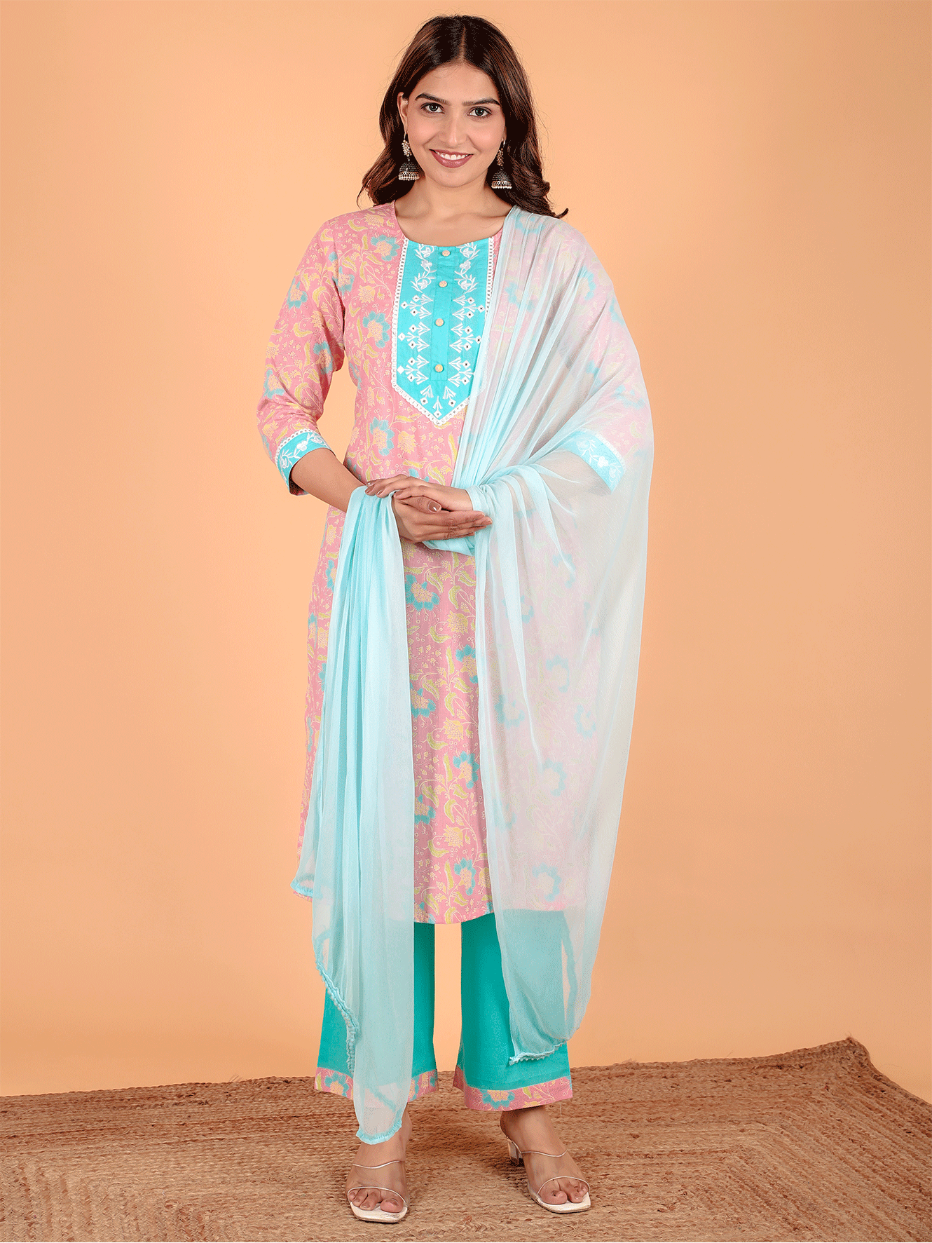 Soft Cotton Floral Kurta