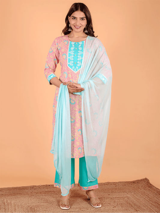 Chiffon Solid Blue Dupatta