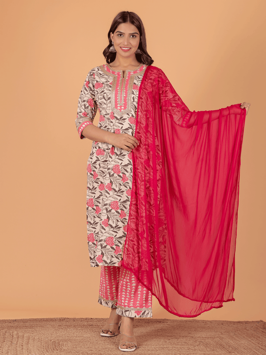 Chiffon Solid Pink Dupatta