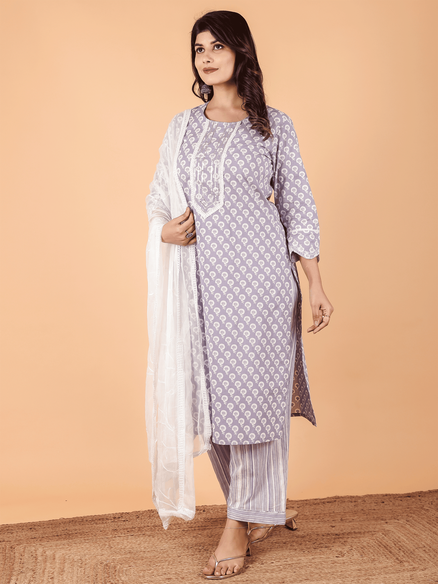 Chiffon Solid White Dupatta
