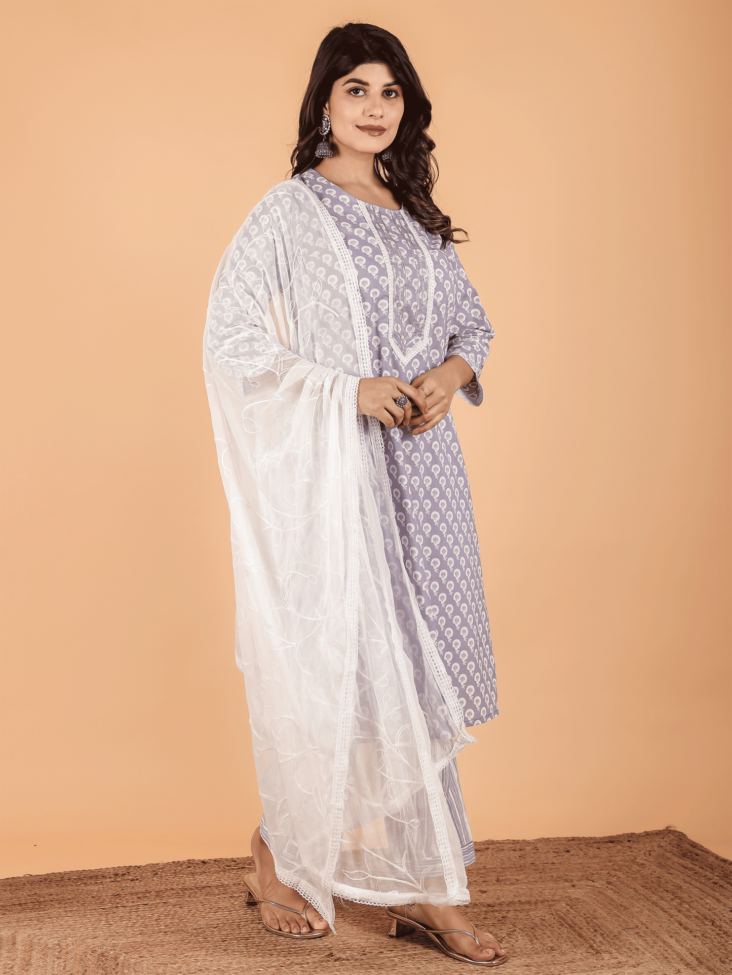 Chiffon Solid White Dupatta