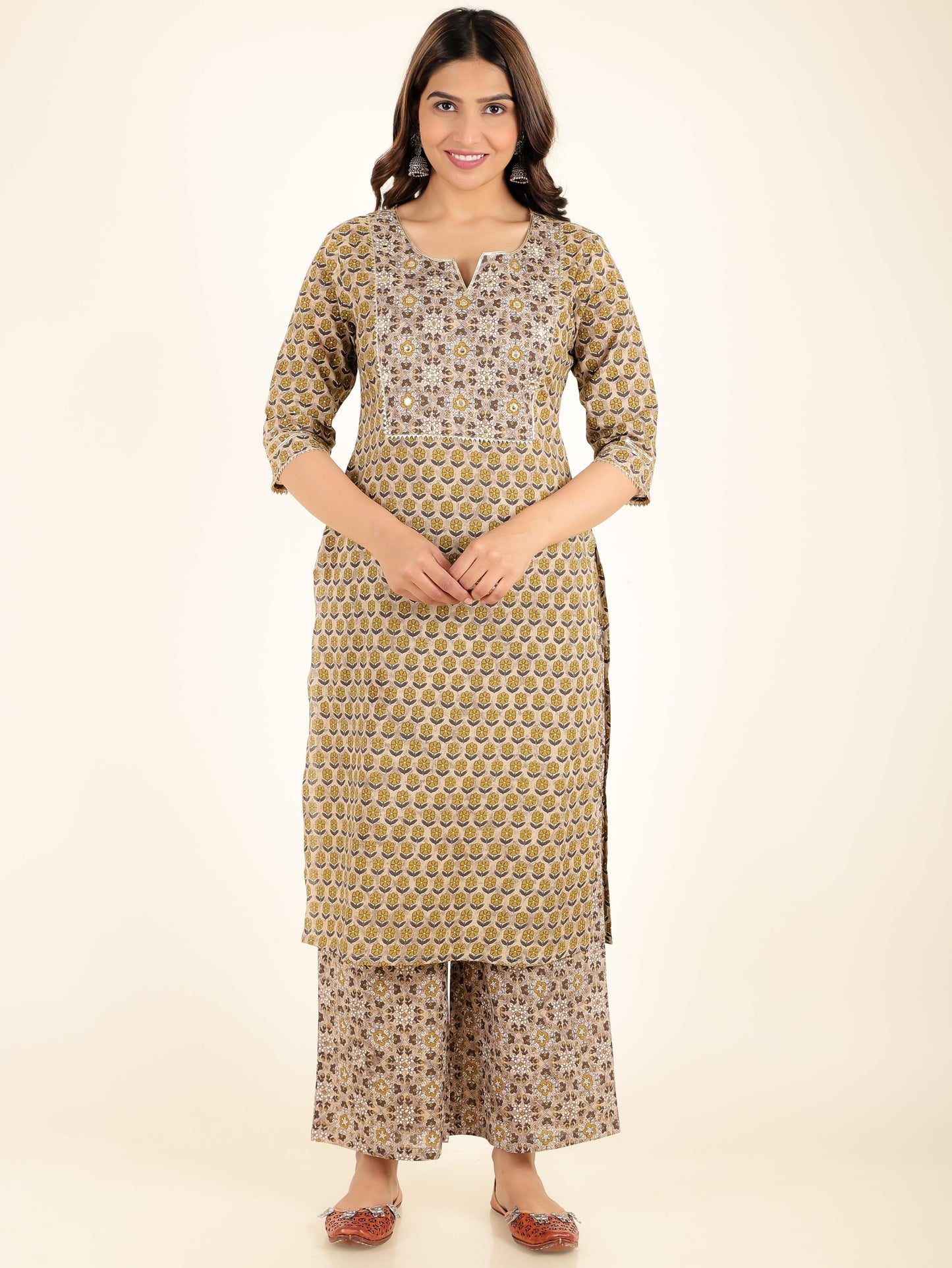 Soft Cotton Floral Kurta