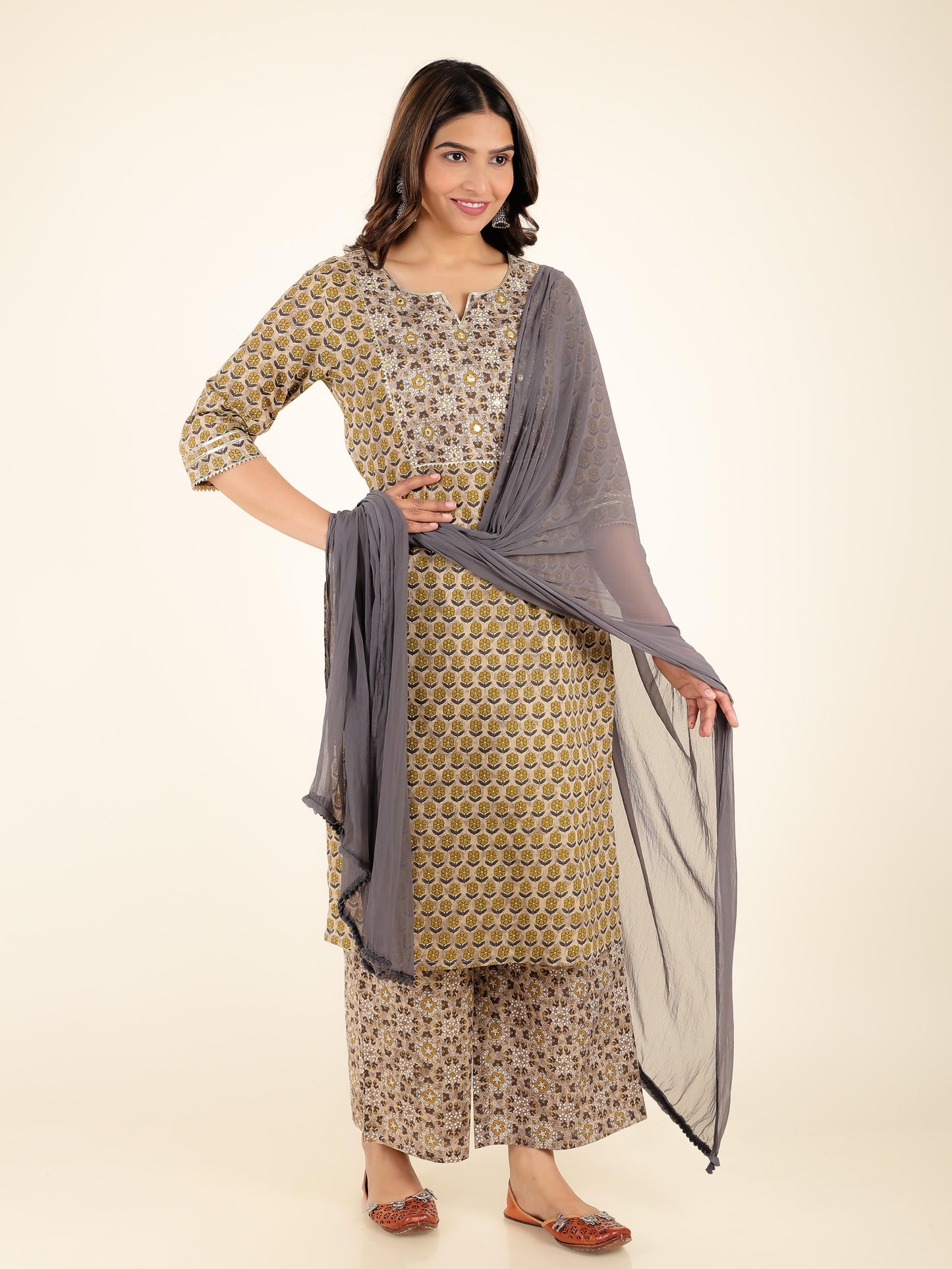 Chiffon Solid Grey Dupatta