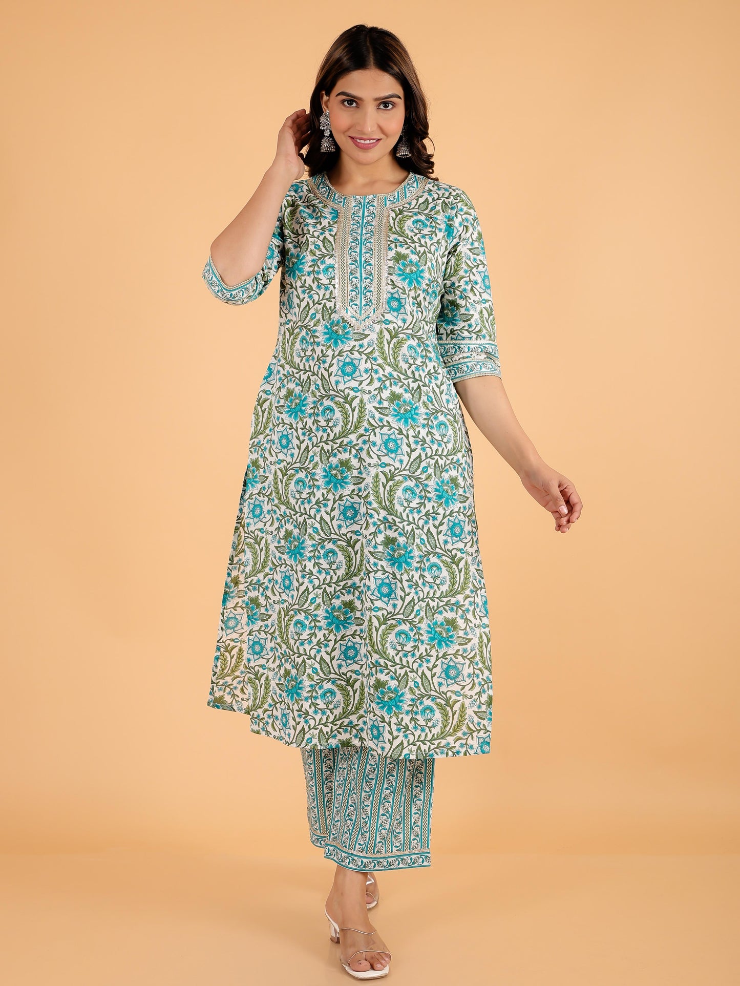 Soft Cotton Floral Kurta