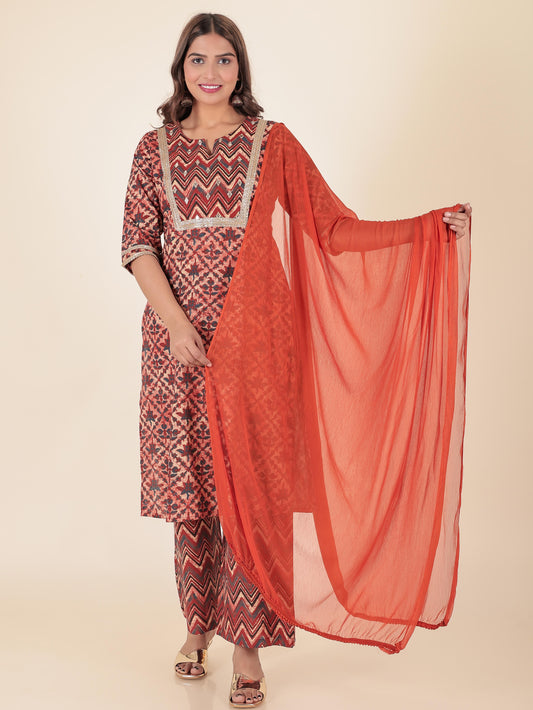 Chiffon Solid Orange Dupatta