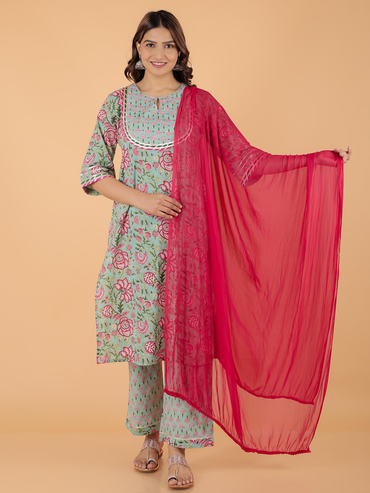 Soft Cotton Floral Kurta