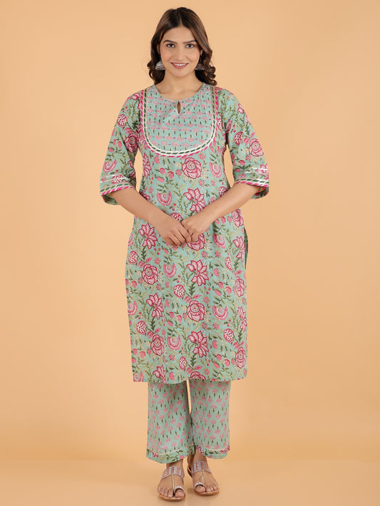 Soft Cotton Floral Kurta