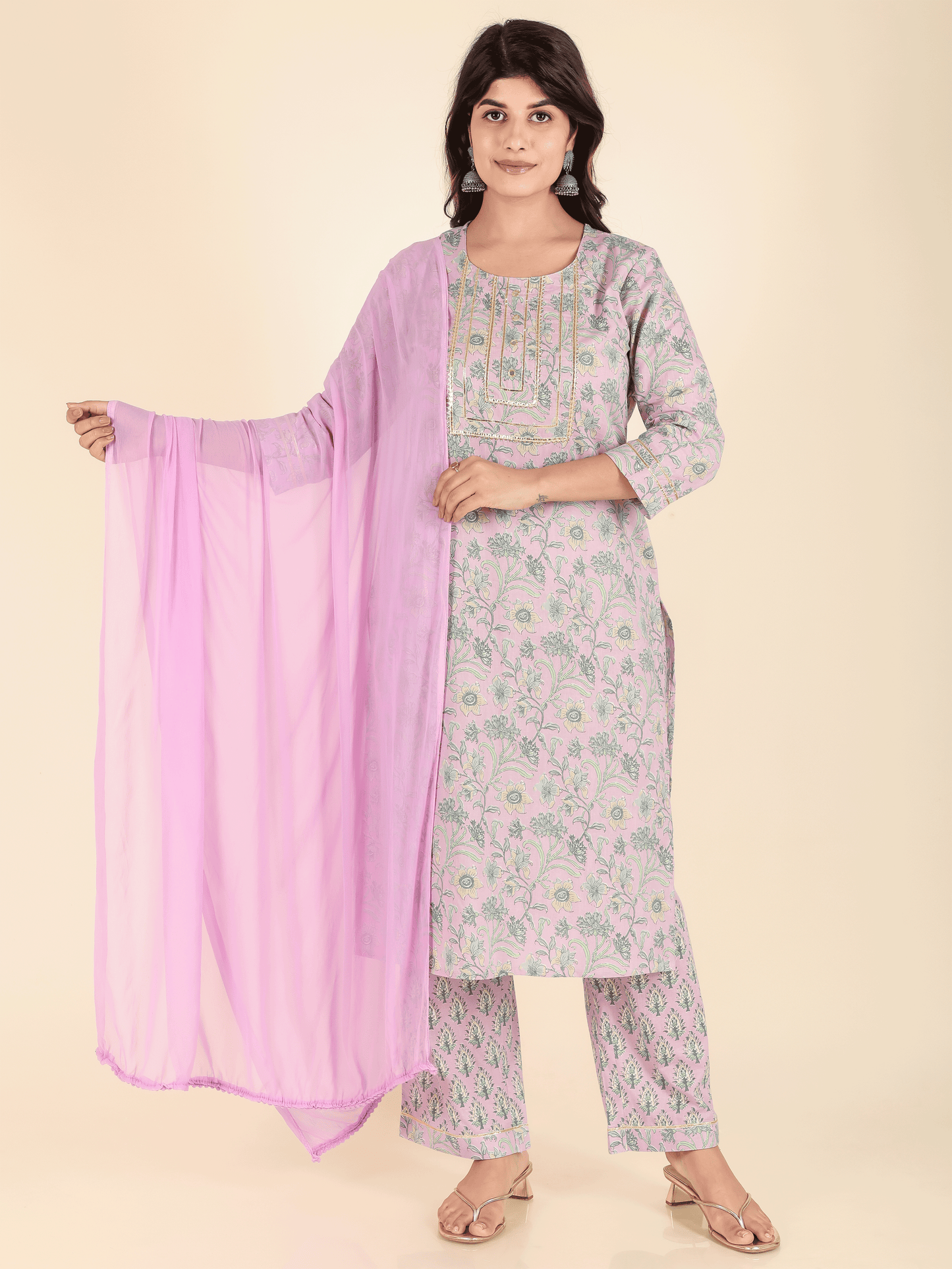 Chiffon Solid Purple Dupatta