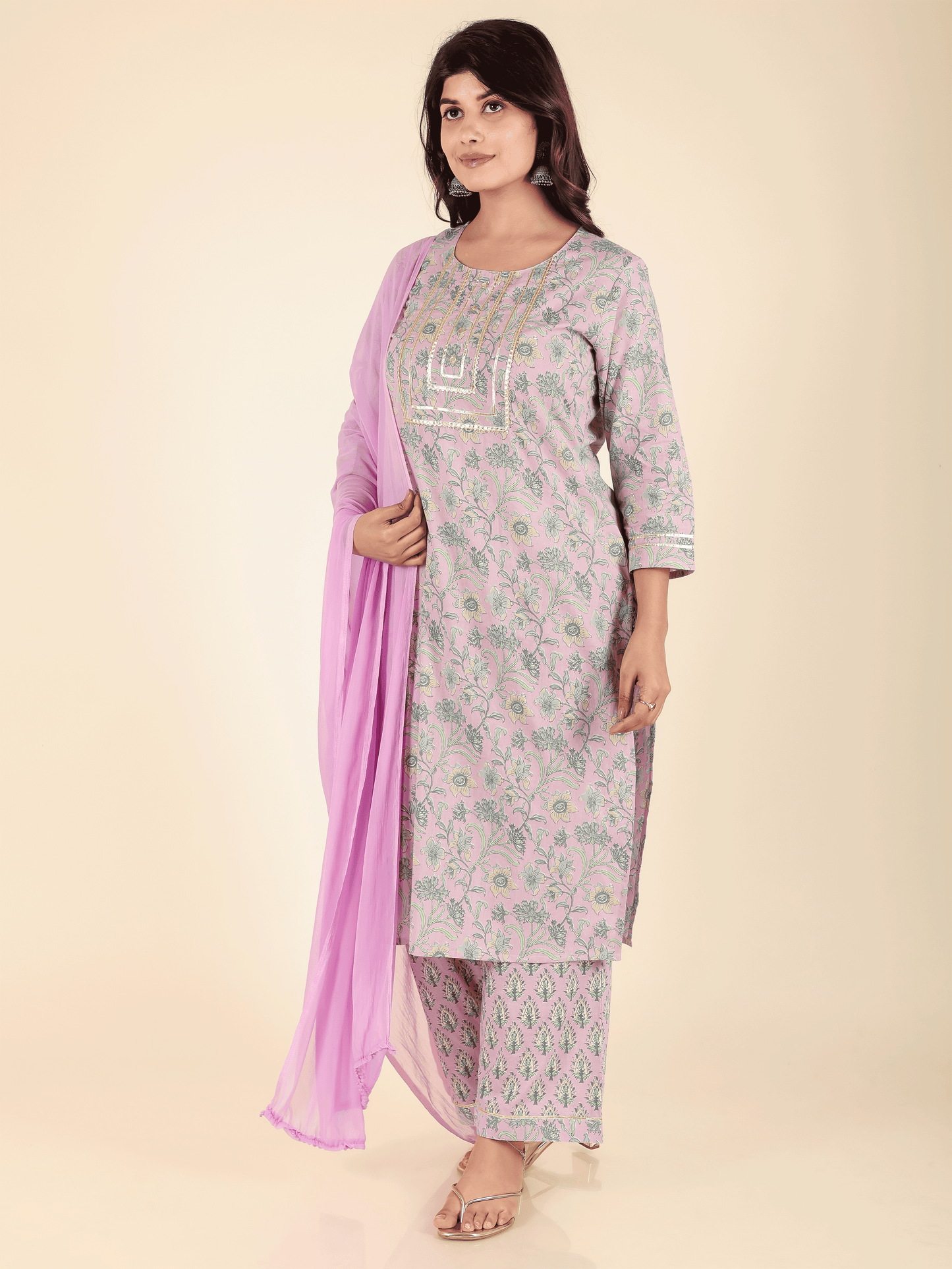 Chiffon Solid Purple Dupatta