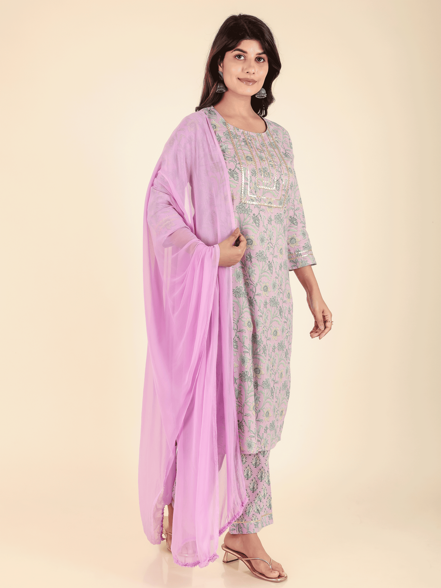 Chiffon Solid Purple Dupatta