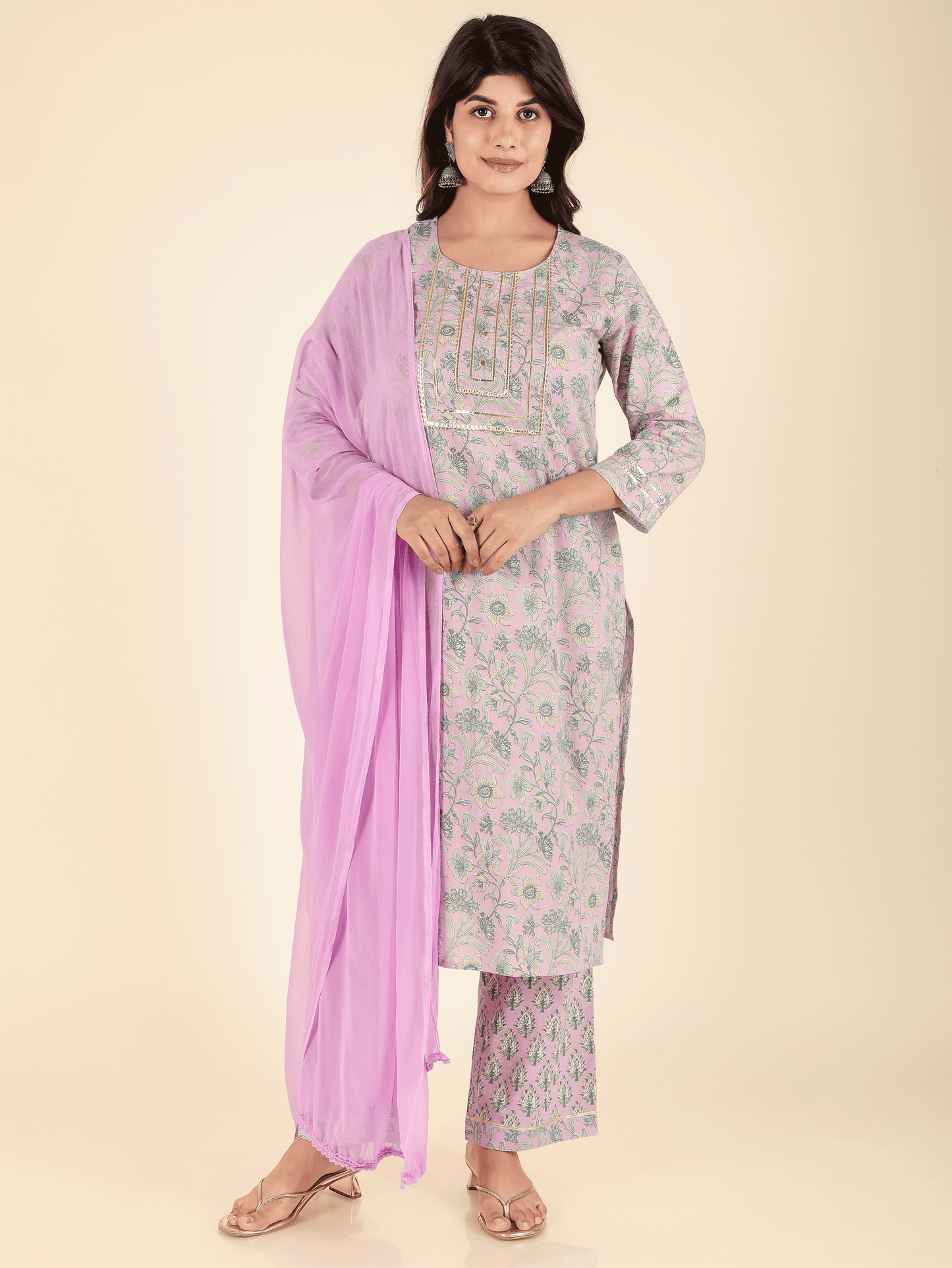 Chiffon Solid Purple Dupatta