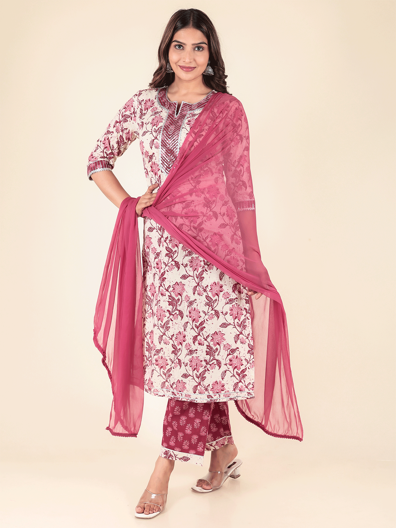 Soft Cotton Floral Kurta