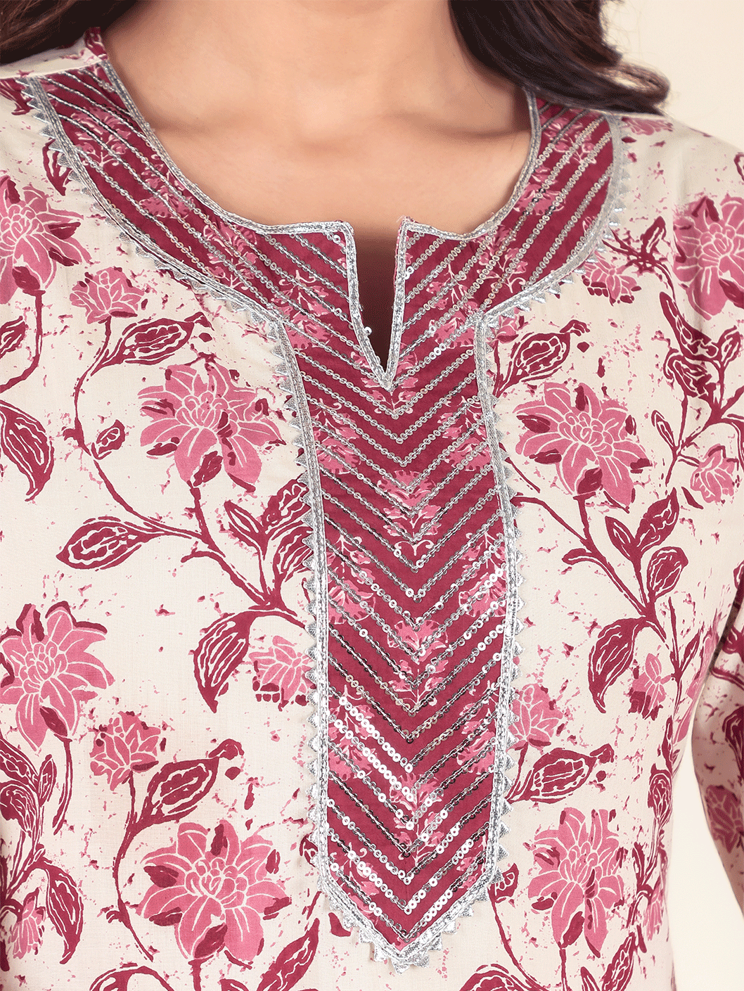 Soft Cotton Floral Kurta