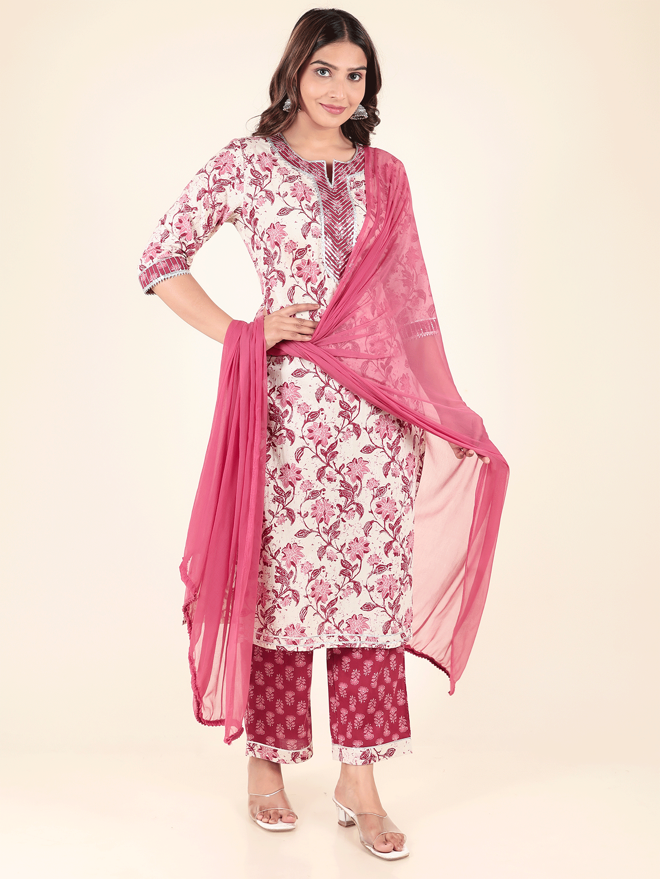 Soft Cotton Floral Kurta