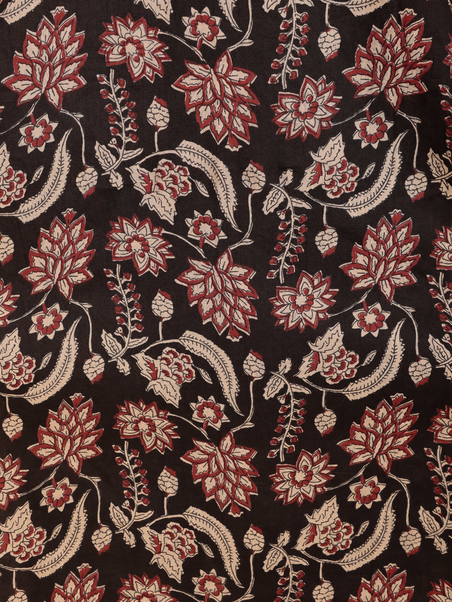 Soft Cotton Floral Straight Black Kurta