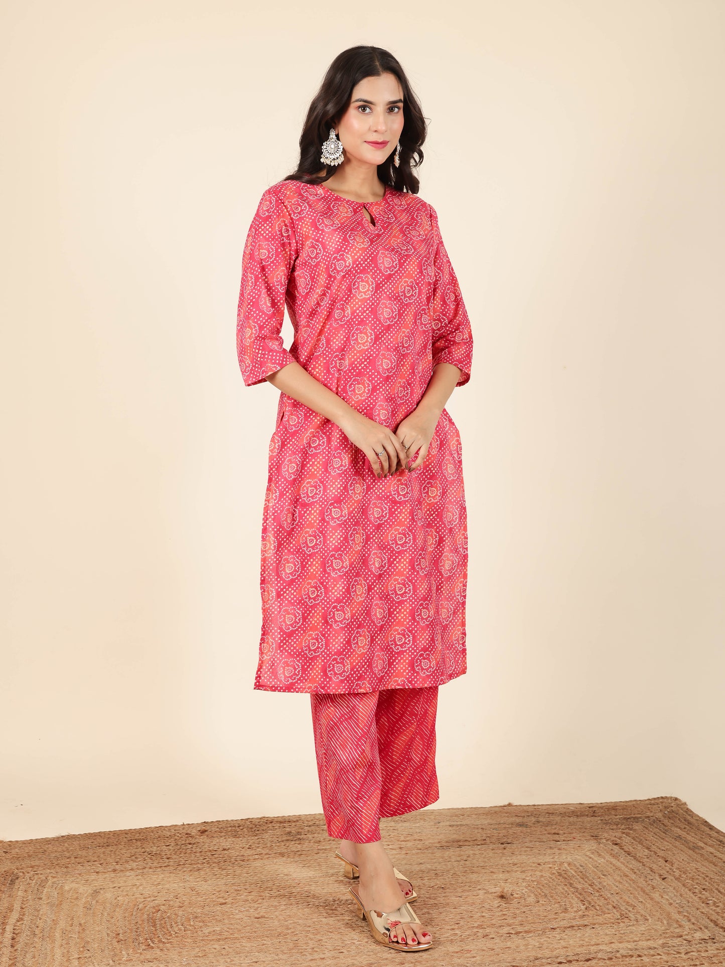 Soft Cotton Bandhani Kurta